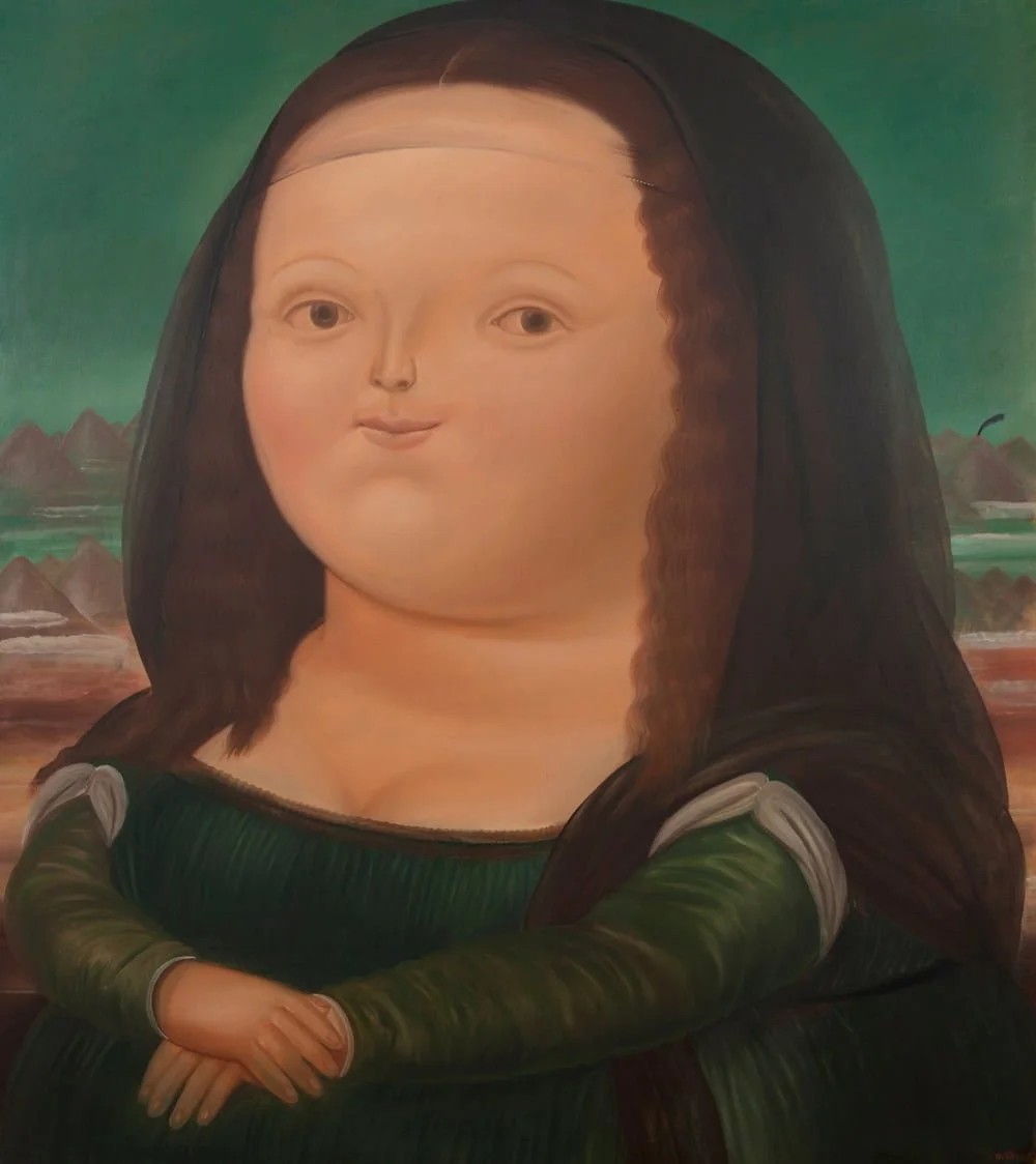 Fernando Botero – Mona Lisa – handgemalte Reproduktion auf Leinwand