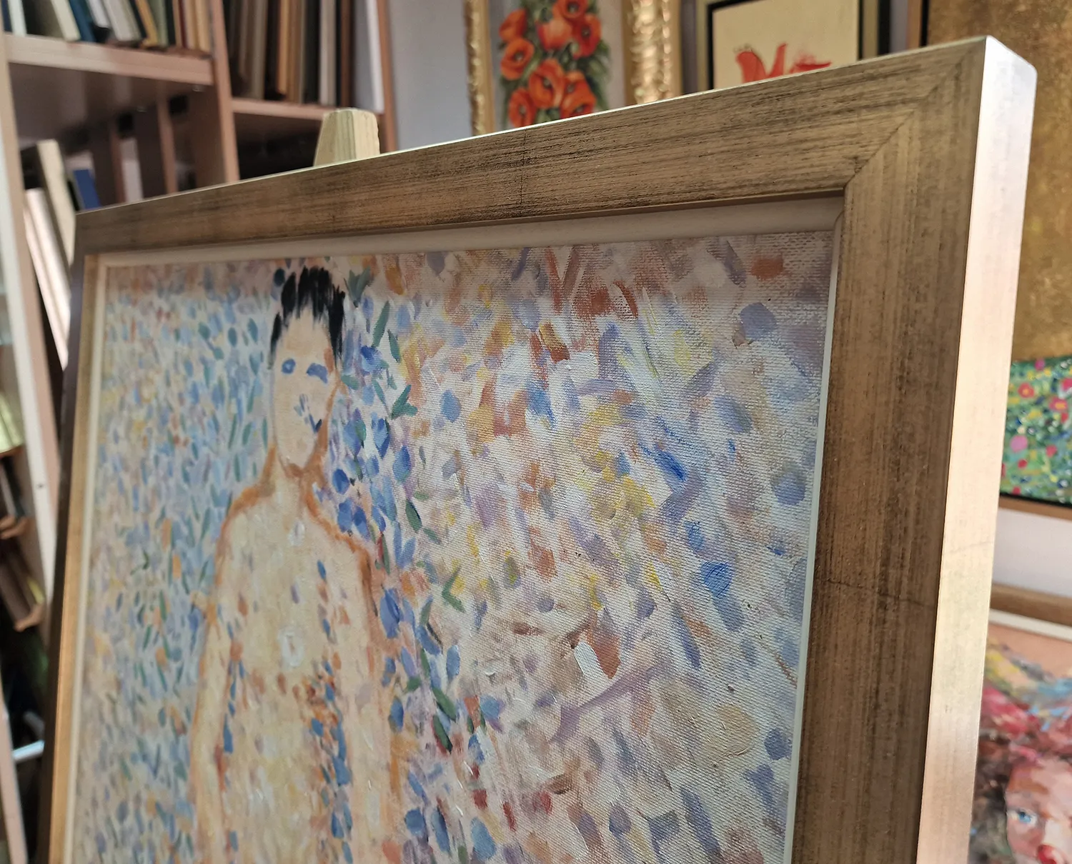 Georges Seurat - Model s pogledom naprej (študija za Modelke) - ročno slikana umetniška slika - olje na platnu