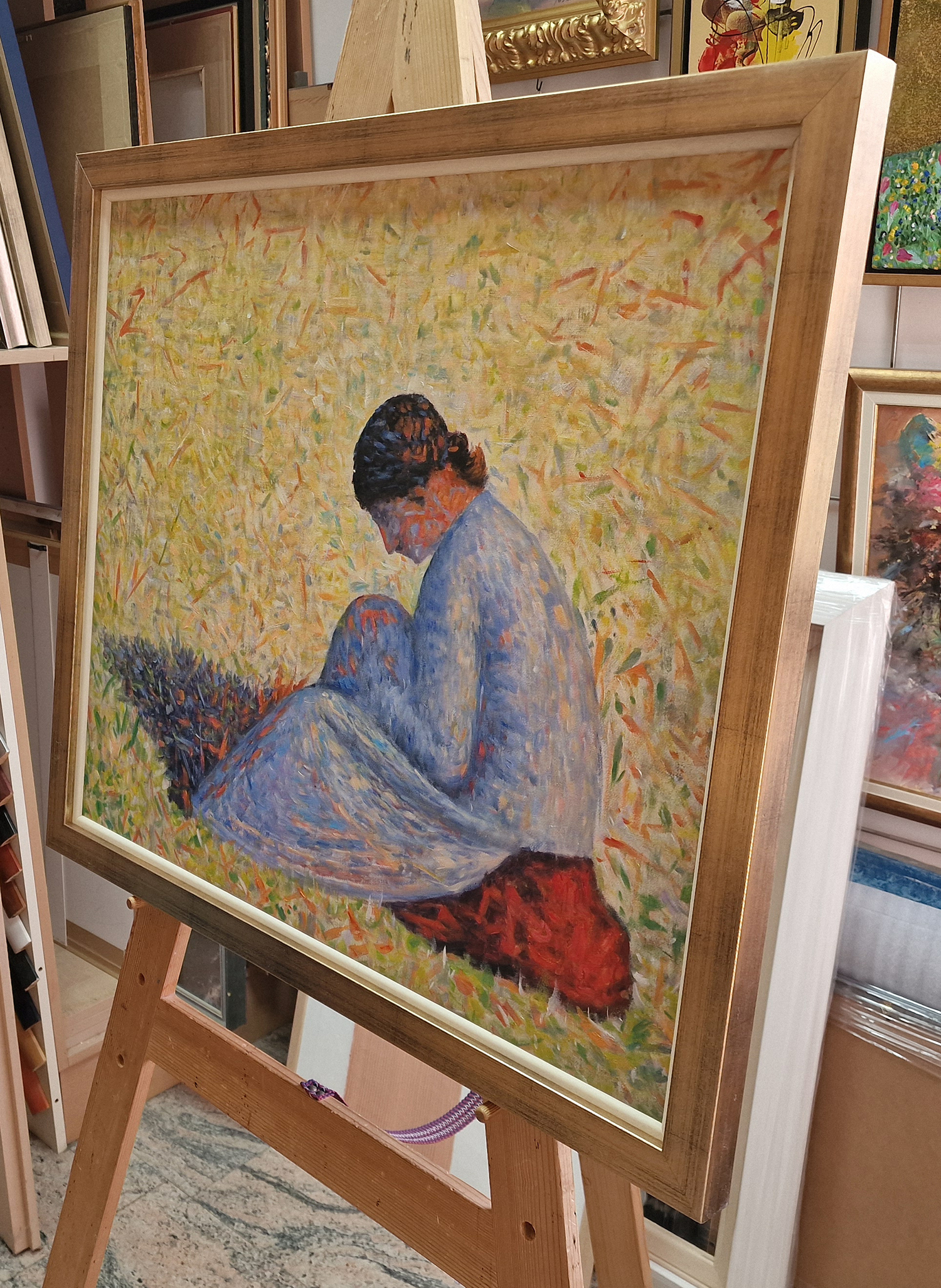 Georges Seurat - Peasant Woman Seated in the Grass (Paysanne assise dans l'herbe)