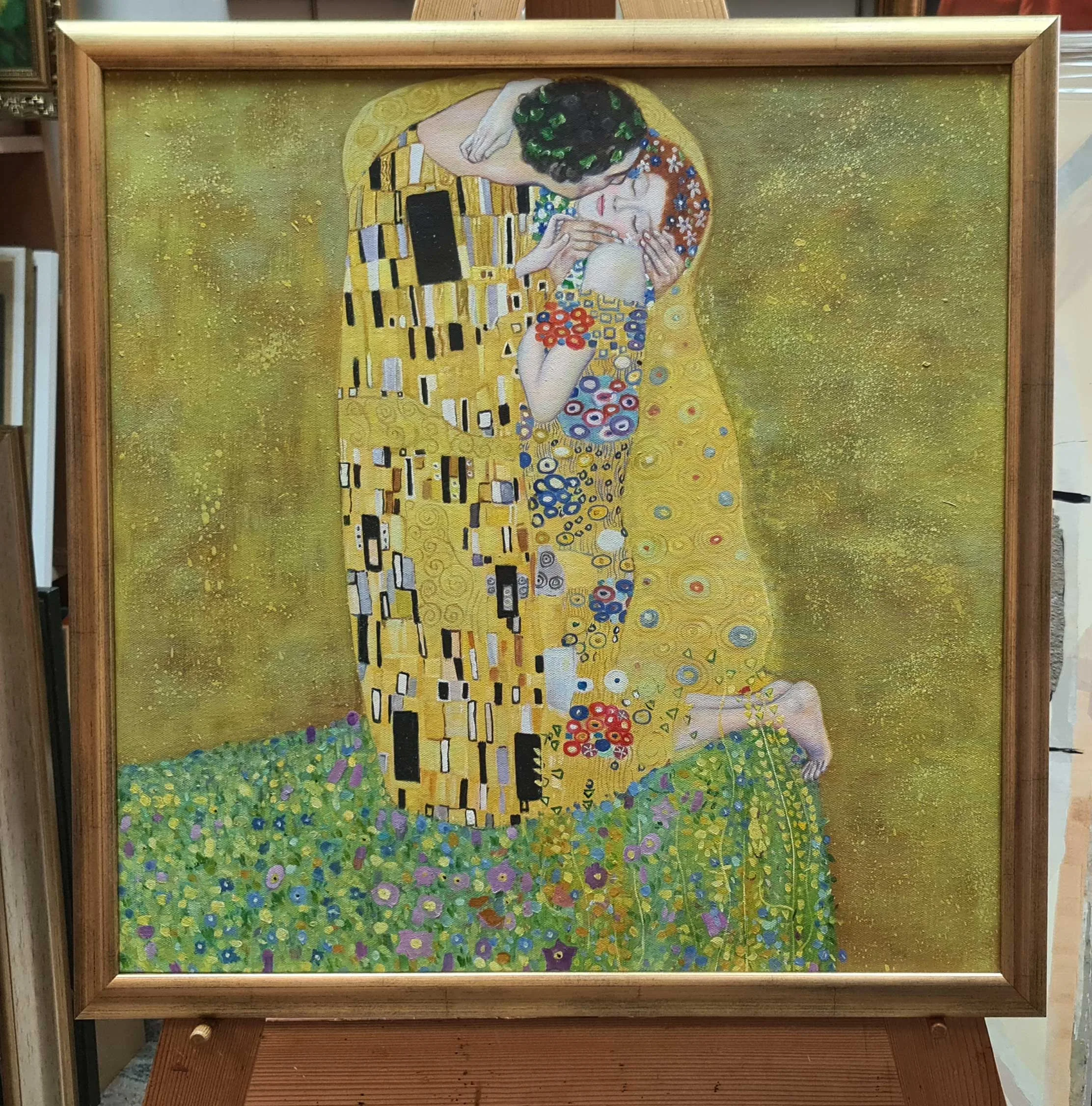 Gustav Klimt - The Kiss - Poljub (reproduction, famous painting, famous artist)