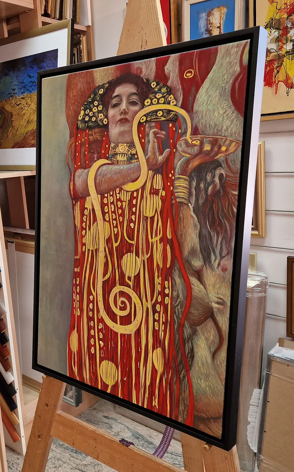 Gustav Klimt - Hügieia - kézzel festett művészi festmény - olaj vásznon