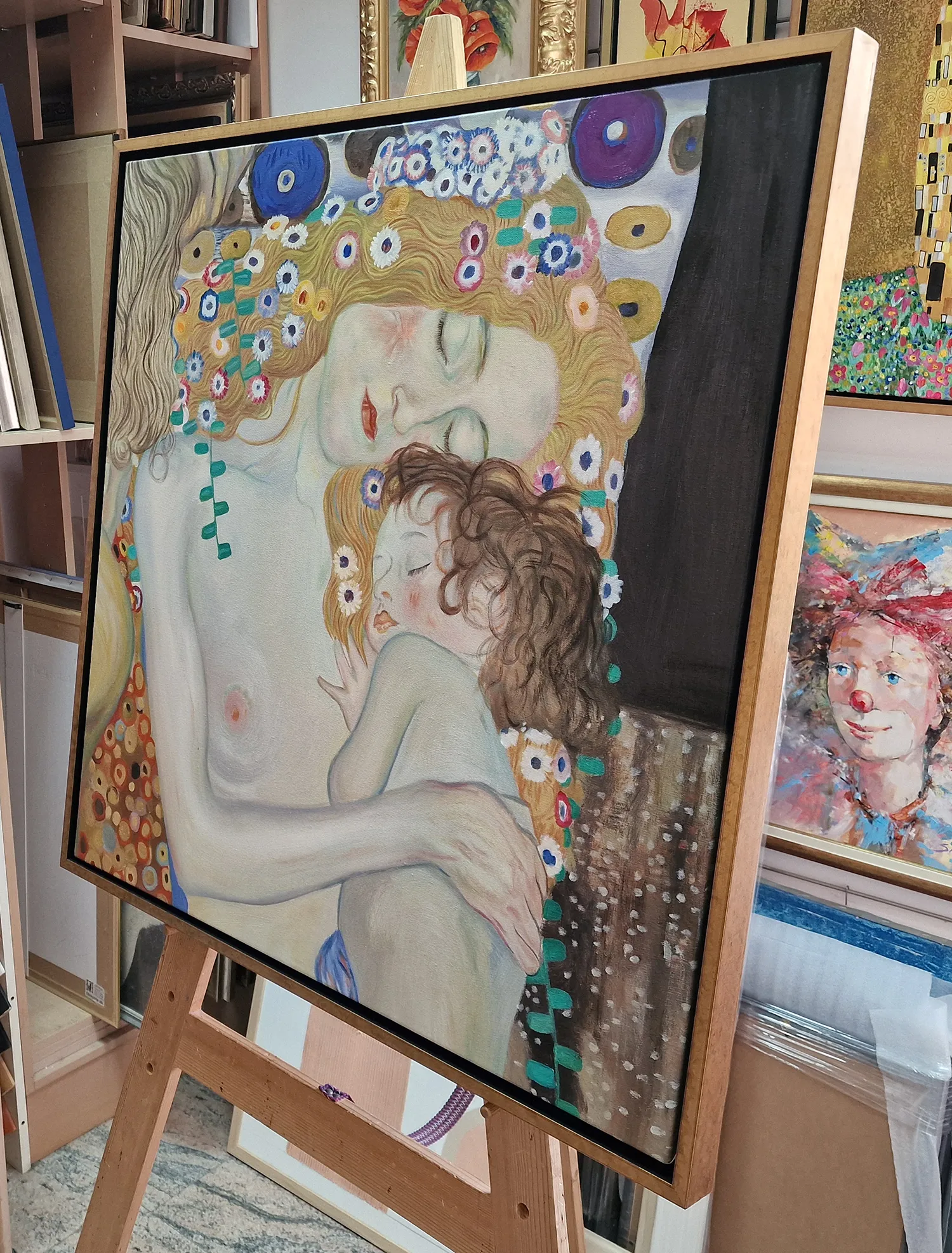 Gustav Klimt - Mother and child (detail) Gustav Klimt - Mother and Child (detail) - canvas painting reproduction - hand-painted in oil
