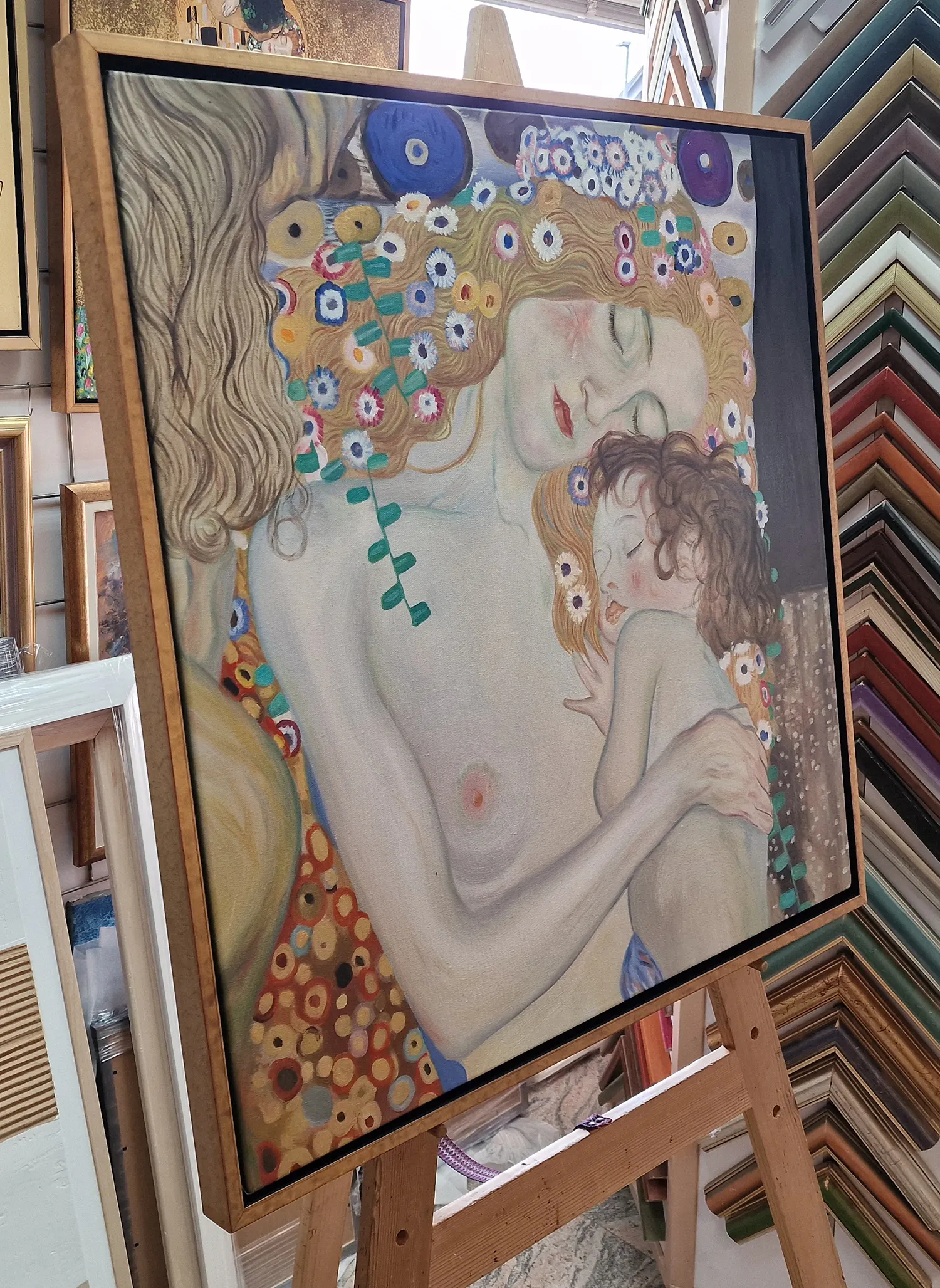 Gustav Klimt - Mother and child (detail) Gustav Klimt - Mother and Child (detail) - oil painting reproduction on canvas - hand-painted