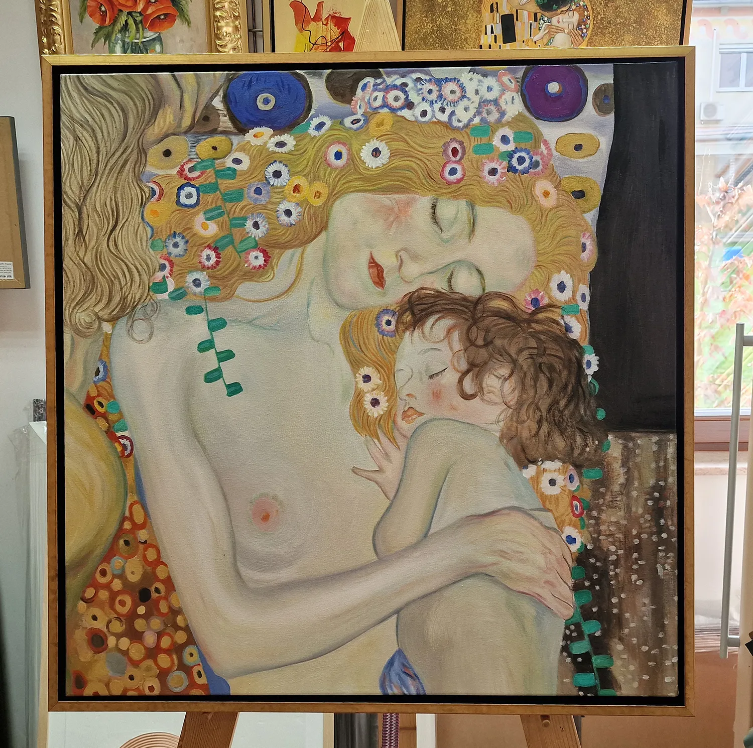 Gustav Klimt - Mother and child (detail) Gustav Klimt - Mother and Child (detail) - oil painting on canvas - hand-painted copy made to order