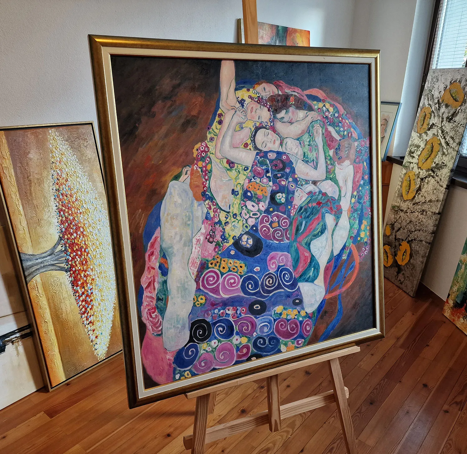 Gustav Klimt - Die Jungfrau - handgemaltes Kunstgemälde - Gemälde in Öl auf Leinwand