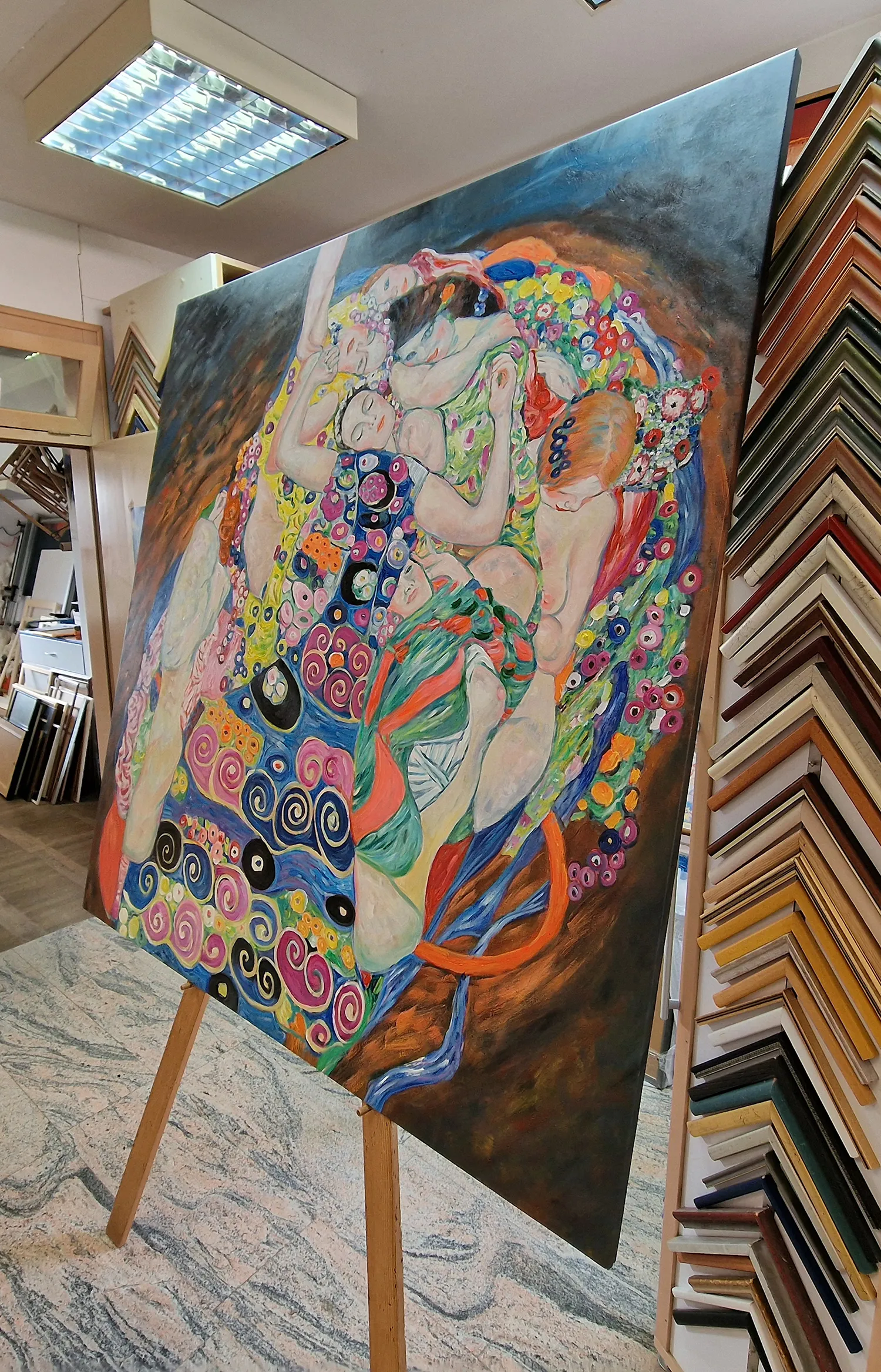 Gustav Klimt - The Maiden (Virgin) Gustav Klimt - The Virgin - canvas painting reproduction - hand-painted in oil