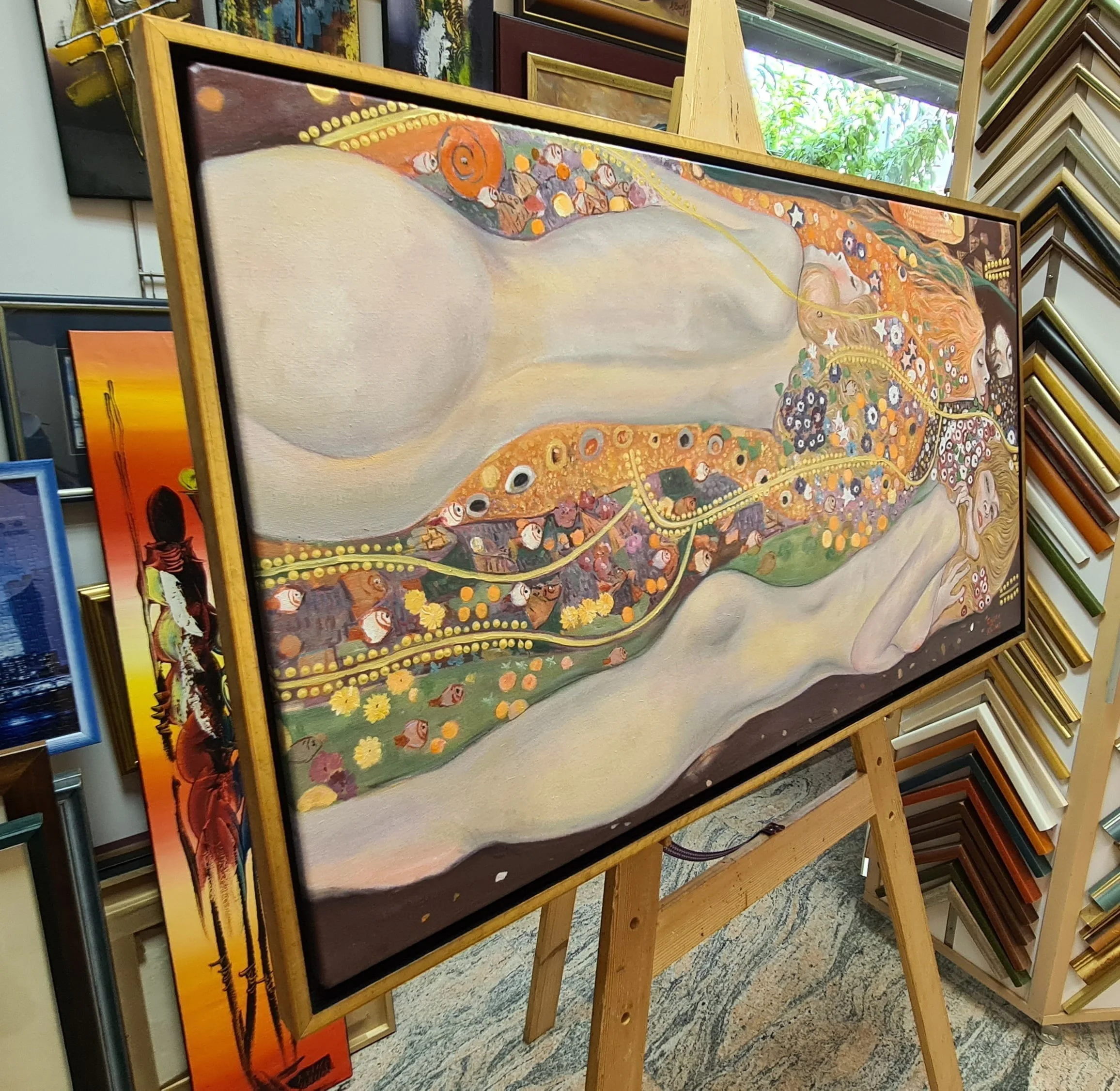 Gustav Klimt - Water Serpents II 2 - reproduction of famous painting by Gustav Klimt, hand painted painting on canvas