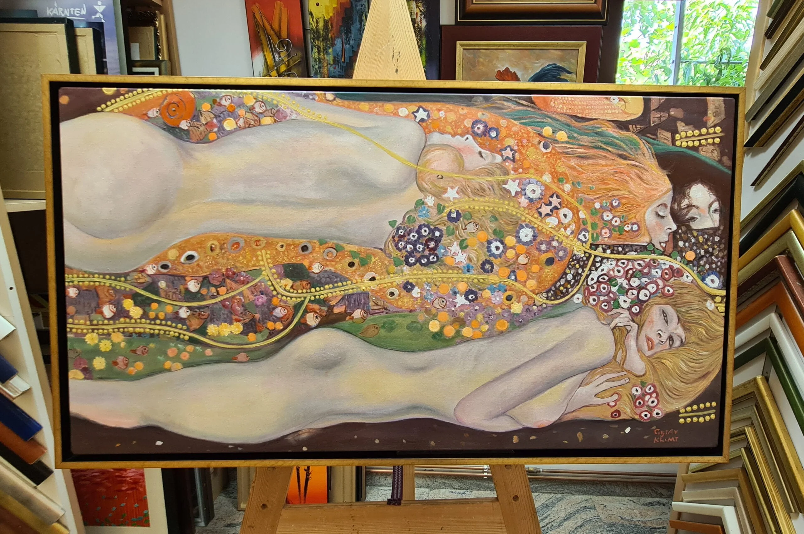 Gustav Klimt - Water Serpents II 3 - reproduction of famous painting by Gustav Klimt, hand painted painting on canvas