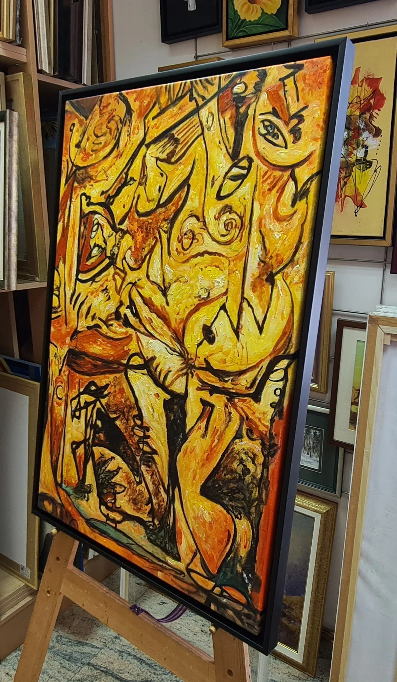 Jackson Pollock – Das blaue Unbewusste – handgemalte Reproduktion auf Leinwand