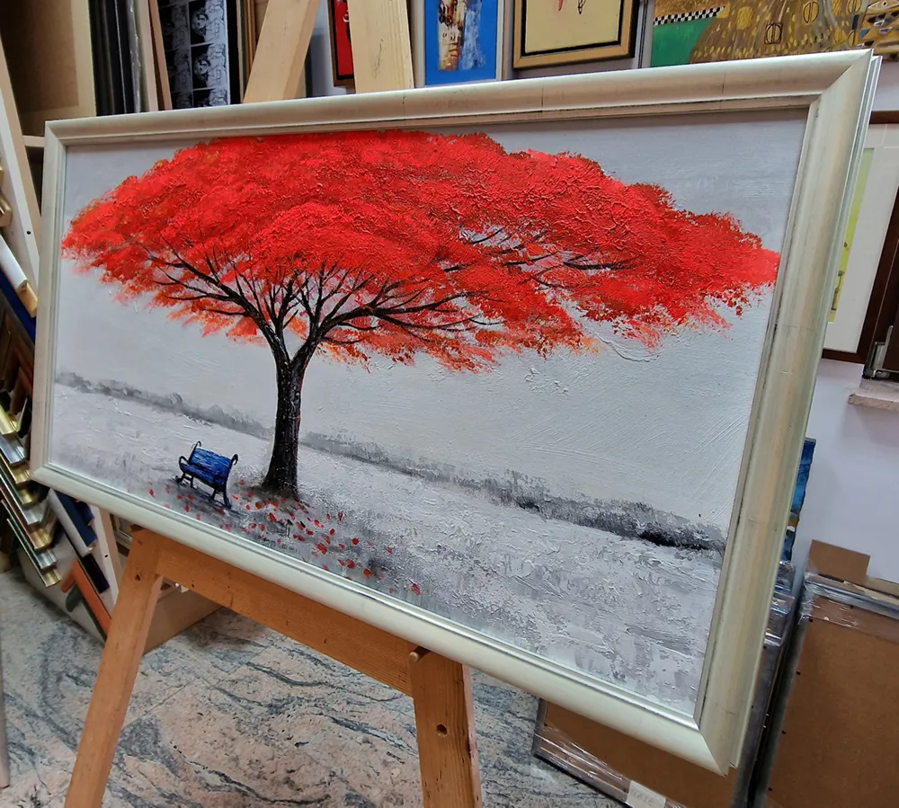 Quadro moderno - Panchina - quadro su tela - copia dipinta a mano su ordinazione