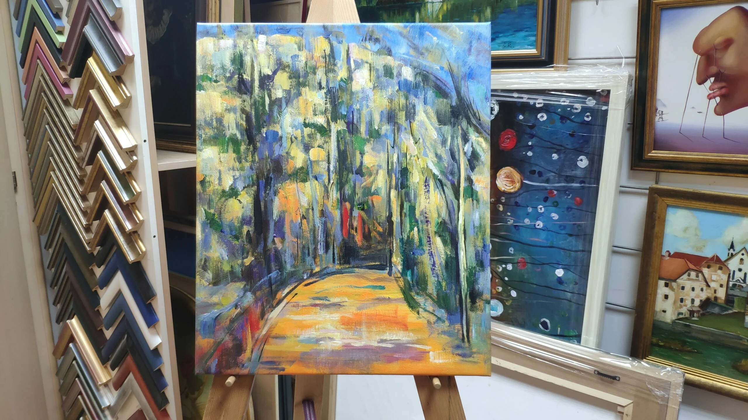 Paul Cézanne – Kurve auf dem Waldweg – handgemalte Reproduktion auf Leinwand