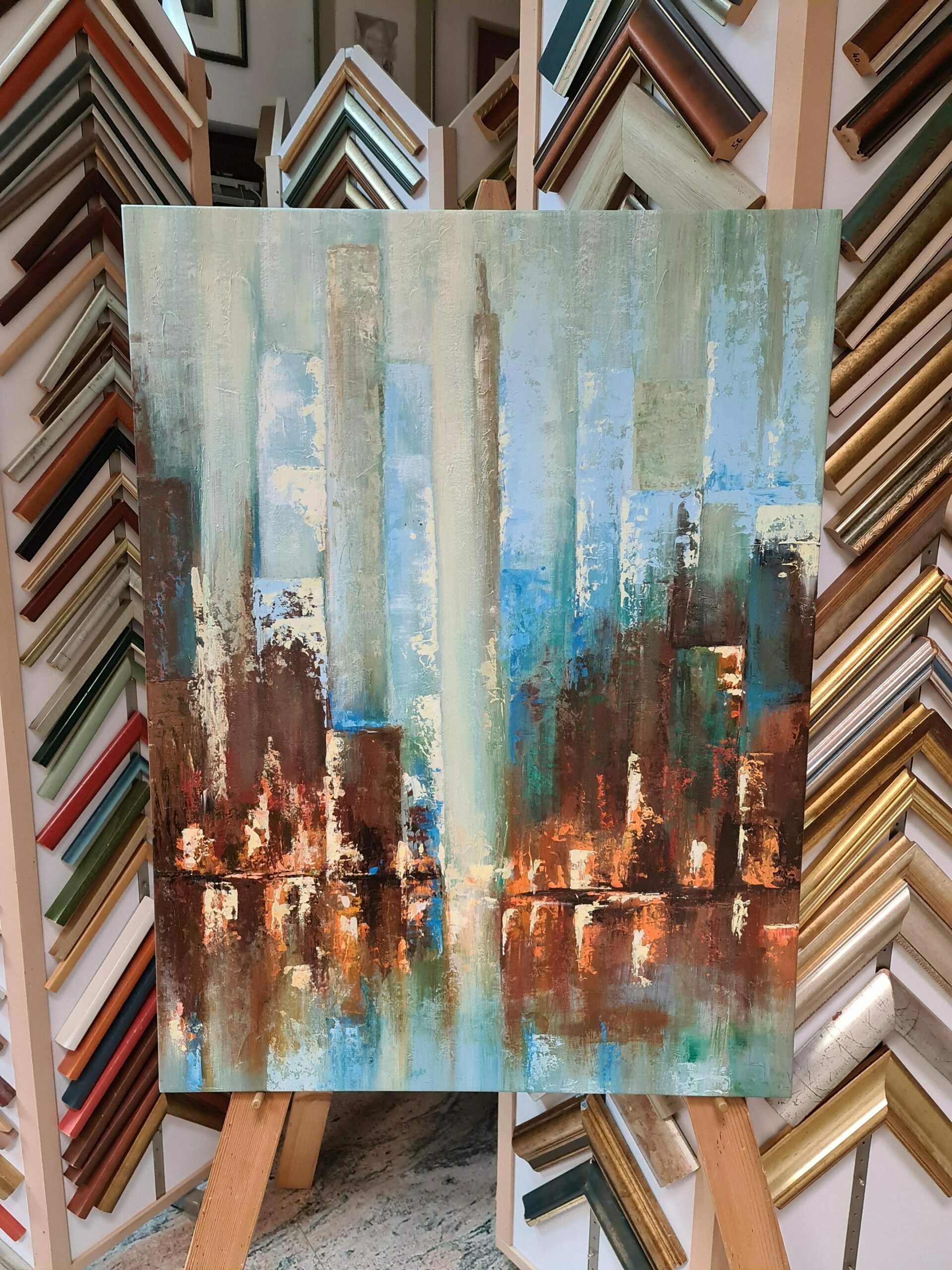 Handgemalte Kunstgemälde auf Leinwand. Moderne, abstrakte, dekorative Bilder für die Wand 2