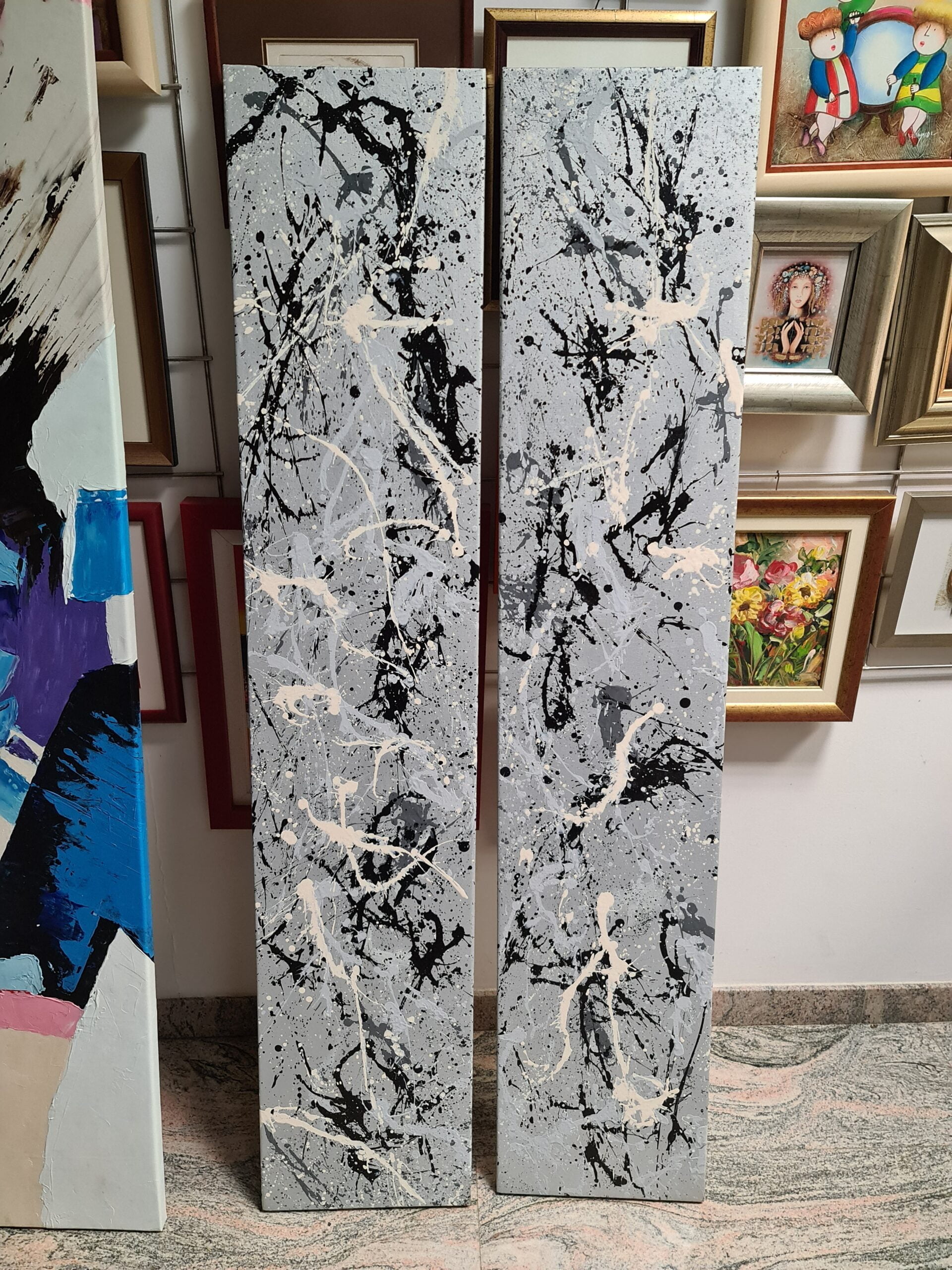 Riproduzione dipinta a mano su tela - Quadri moderni astratti, decorativi per parete 2