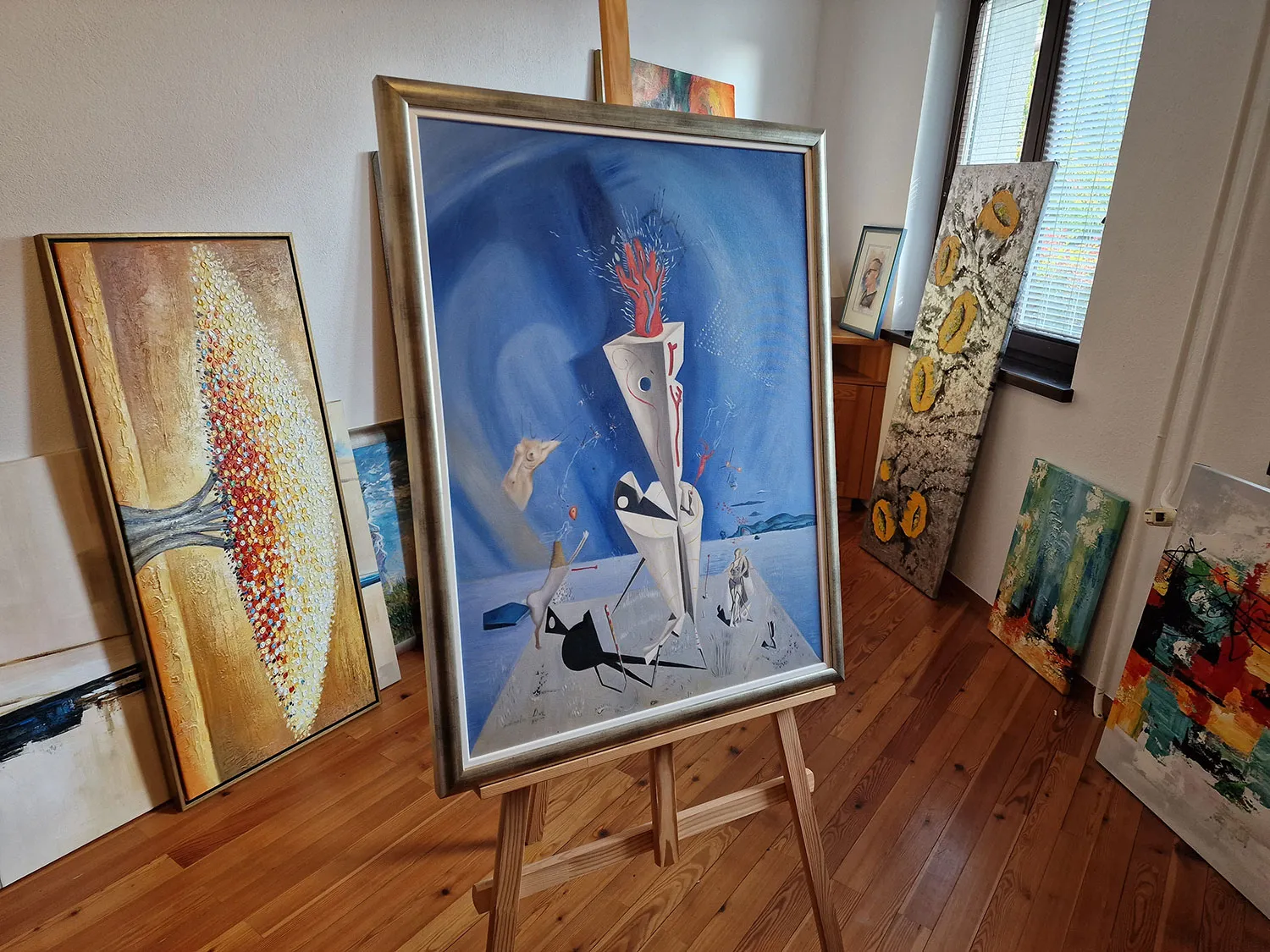 Salvador Dali – Apparatus and Hand umetniska slika na platnu Salvador Dalí - Aparat in roka - ročno slikana reprodukcija - olje na platnu