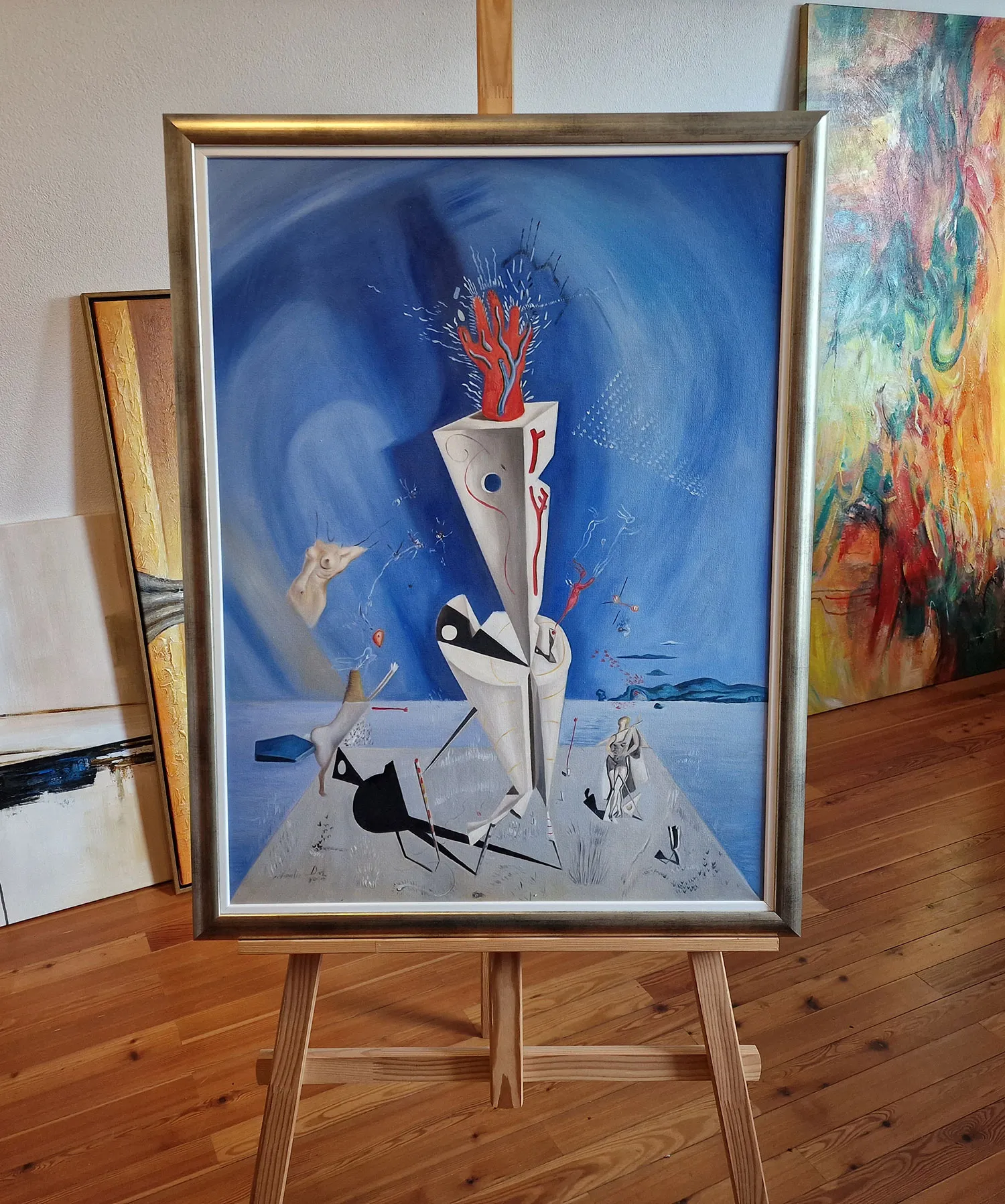 Salvador Dali – Apparatus and Hand umetniska slika na platnu Salvador Dalí - Aparat in roka - reprodukcija na platnu - ročno slikano olje