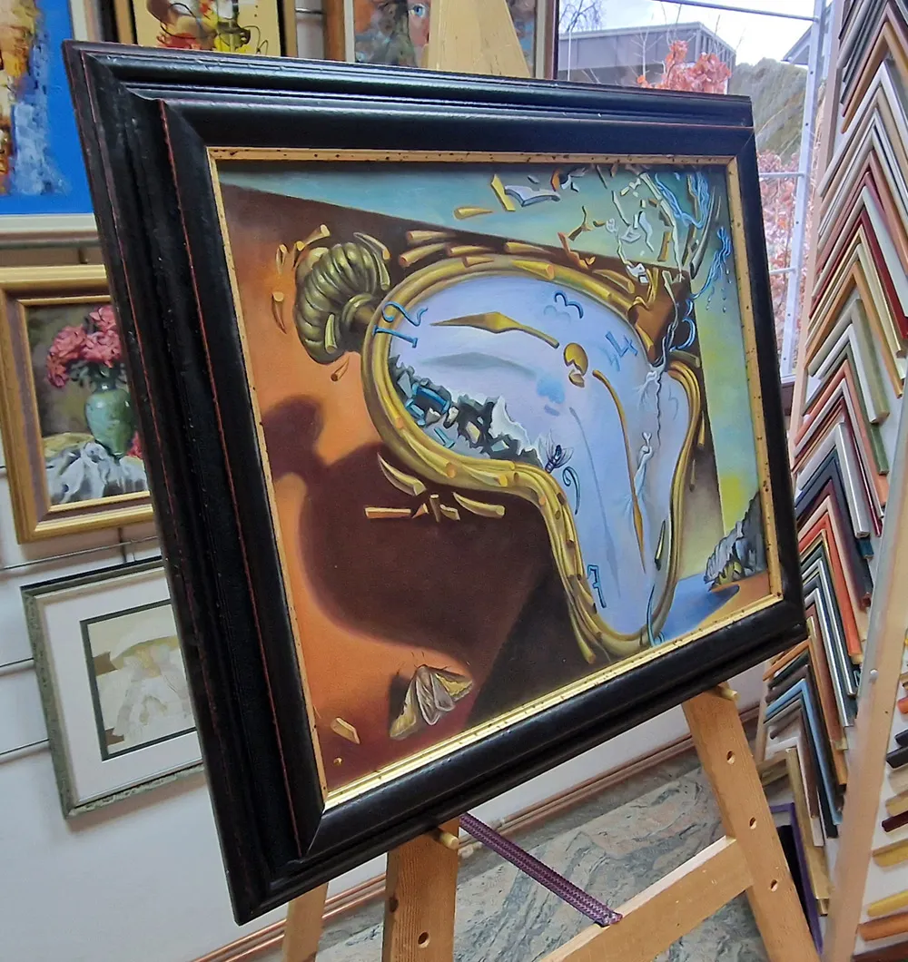 Salvador Dalí - Orologio morbido al momento della prima esplosione - quadro su tela - copia dipinta a mano su ordinazione