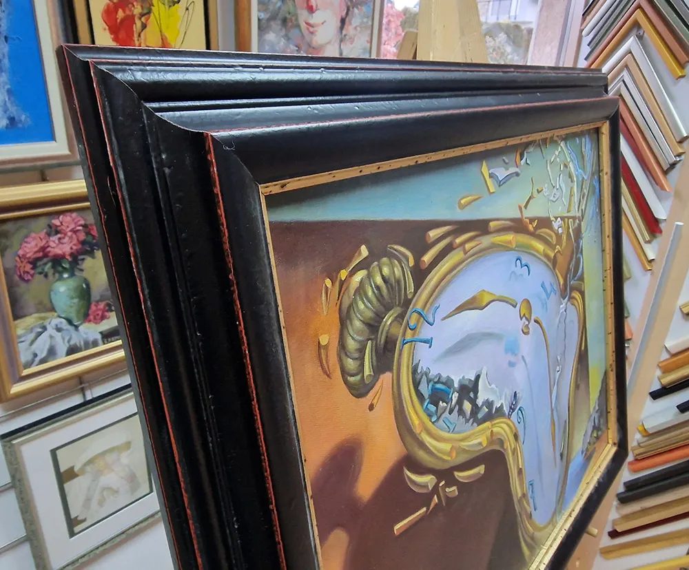 Salvador Dali - Soft Watch at the Moment of First Explosion Salvador Dalí - Orologio morbido al momento della prima esplosione - riproduzione dipinta a mano - quadro su tela dipinto a mano