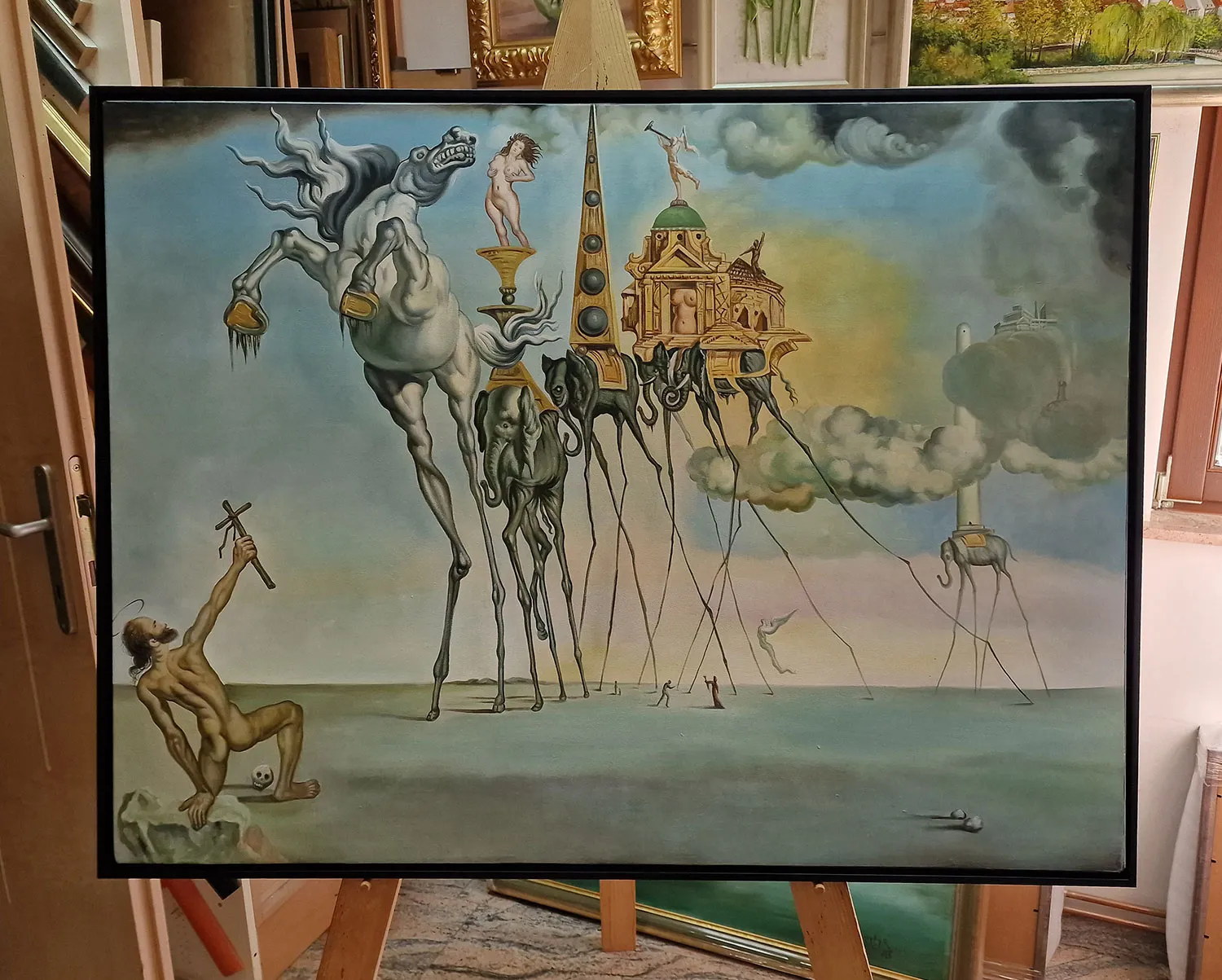 Salvador Dalí - The Temptation of St. Anthony - oil painting on canvas - hand-painted copy made to order