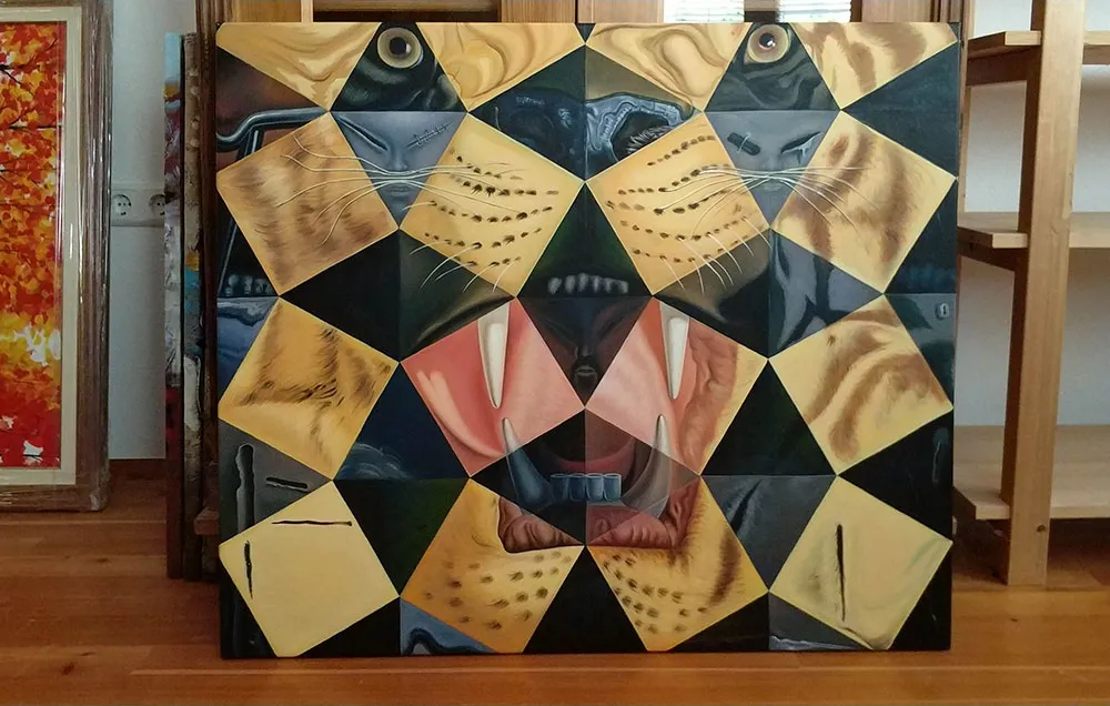 Salvador Dali - Tiger Salvador Dalí - Tiger - canvas painting reproduction - hand-painted in oil