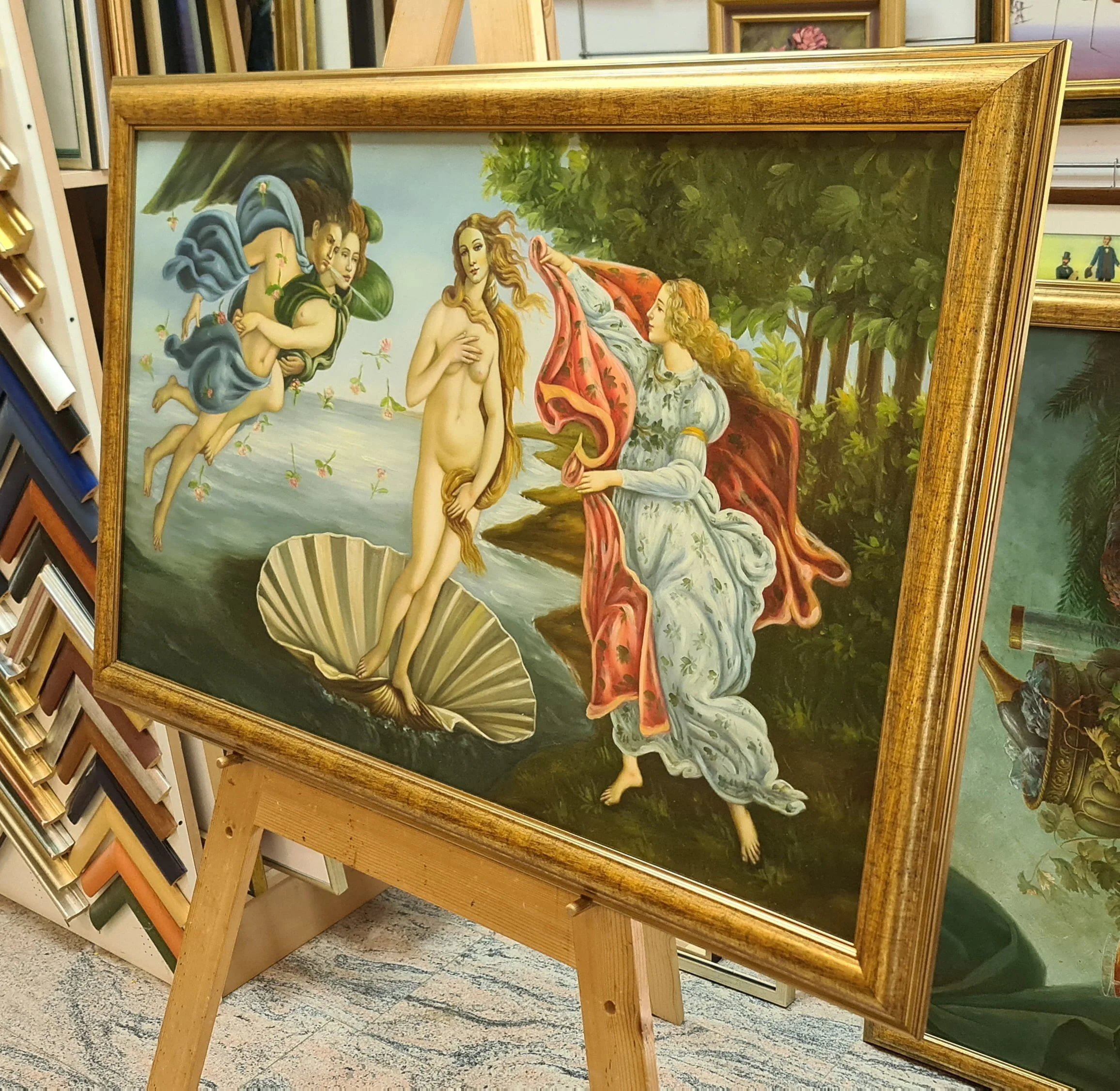 Sandro Botticelli - The Birth of Venus 3 - reproduction of famous painting by Sandro Botticelli, hand painted painting on canvas
