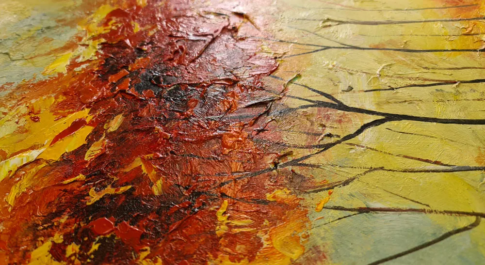 Wandbilder – Herbstbäume Leinwandgemälde - Herbstbäume - Kunstgemälde für das Wohnzimmer - Gemälde auf Leinwand als Reproduktion