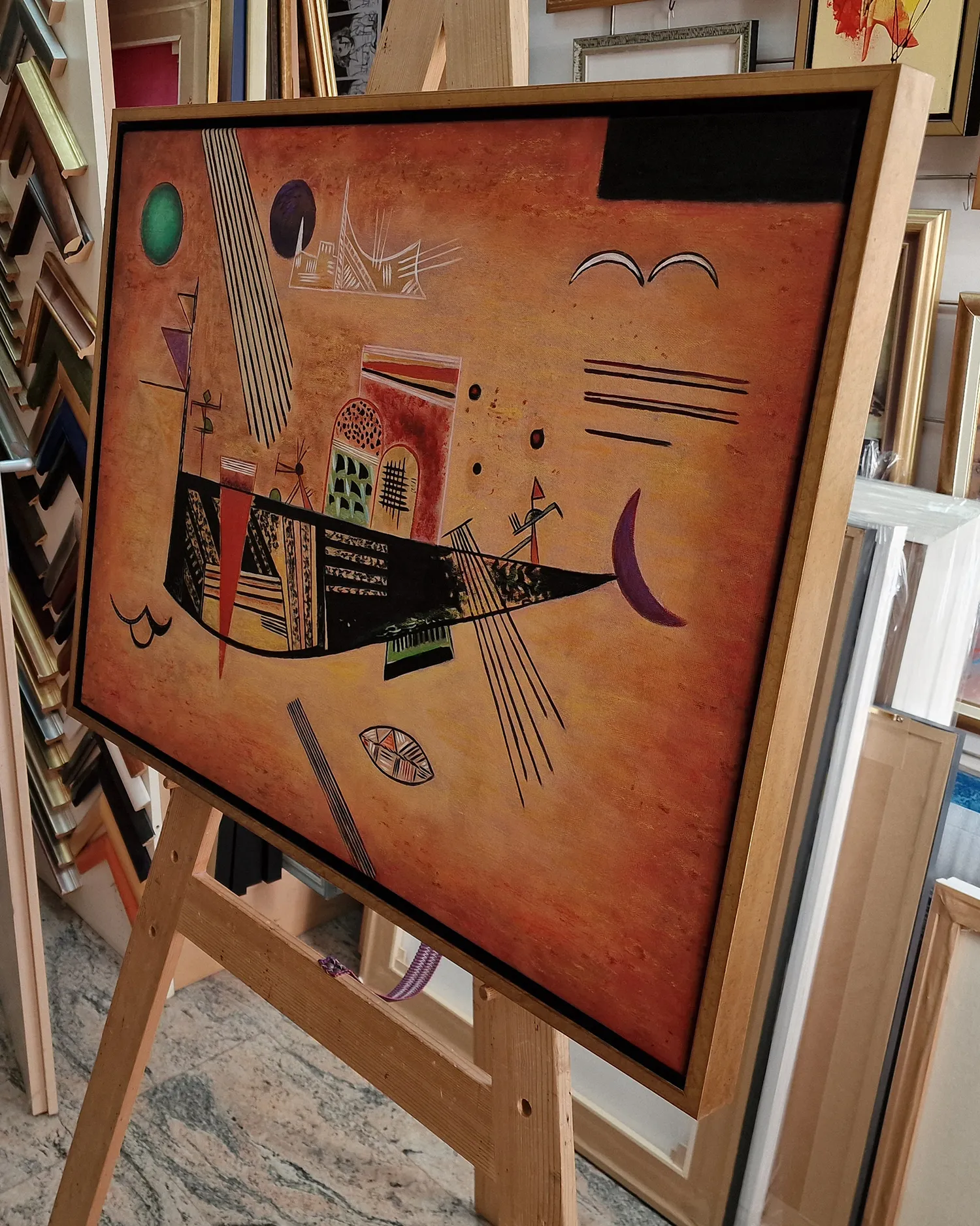 Vasilij Kandinski - Capricious Vaszilij Kandinszkij - Szeszélyes - kézzel festett festmény - olaj vásznon