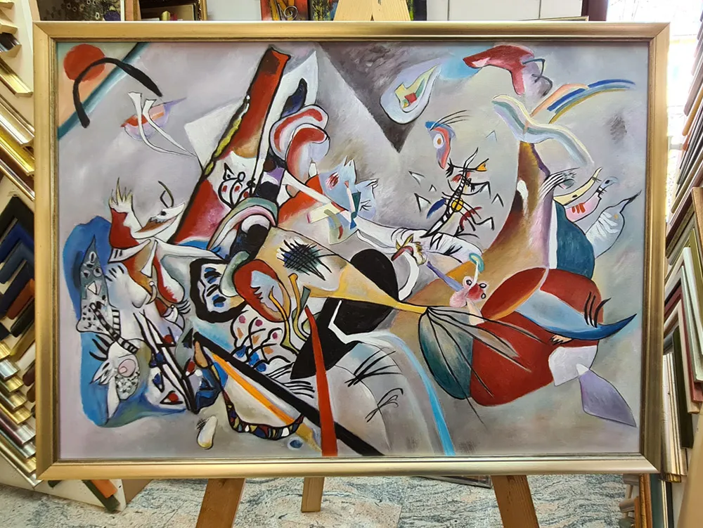 Wassily Kandinsky - Nel grigio - riproduzione dipinta a mano - quadro su tela dipinto a mano