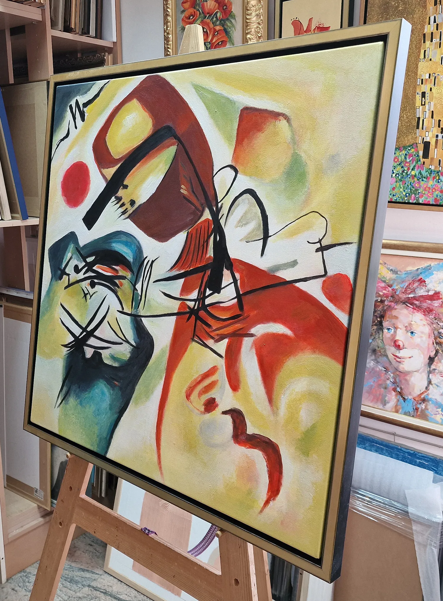 Vasilij Kandinski - With the Black Arch (Mit dem Schwarzen Bogen) Wassily Kandinsky - Con l’arco nero - quadro su tela dipinto a mano per il soggiorno - riproduzione
