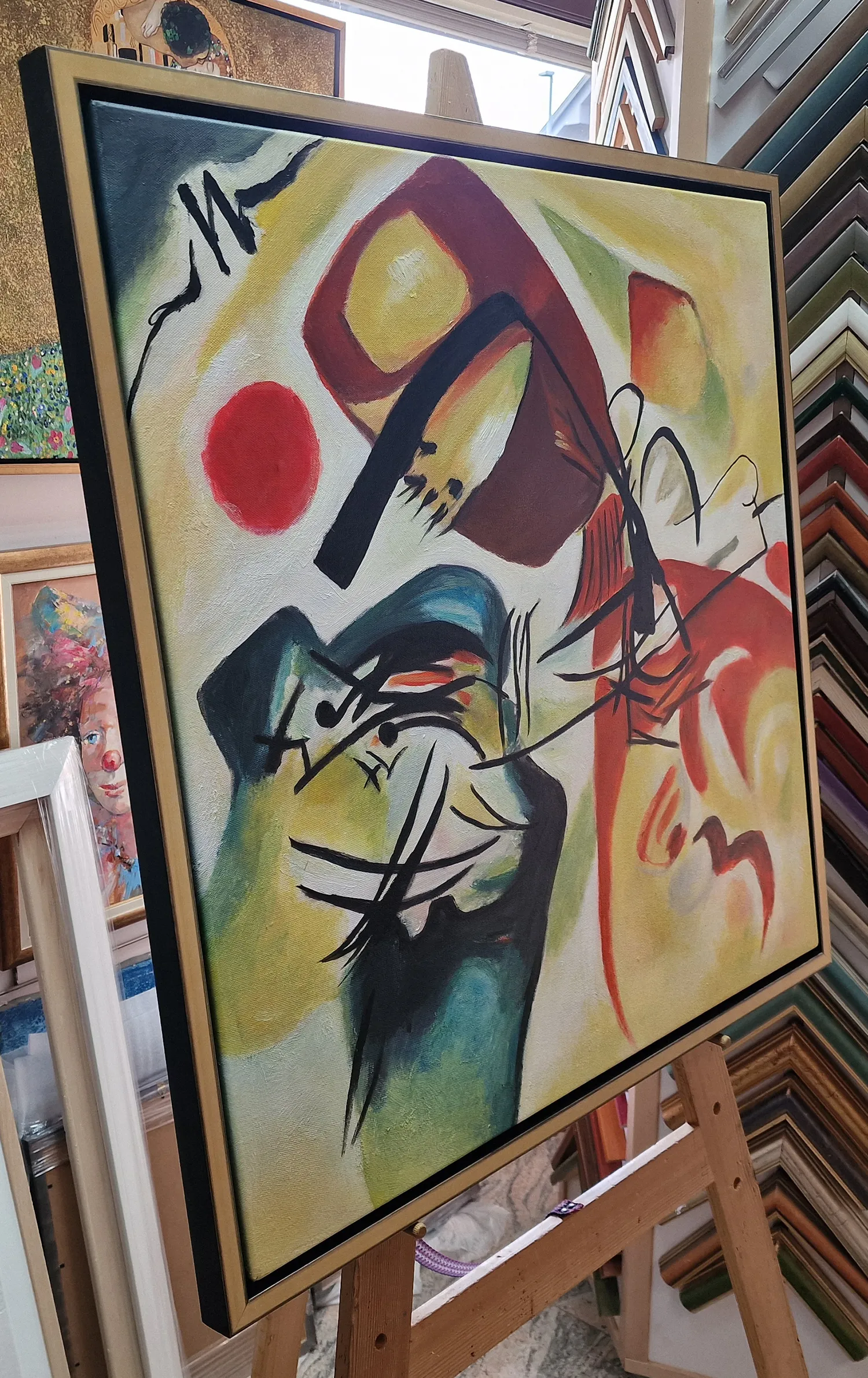 Vasilij Kandinski - With the Black Arch (Mit dem Schwarzen Bogen) Wassily Kandinsky - Con l’arco nero - riproduzione dipinta a mano - quadro su tela dipinto a mano