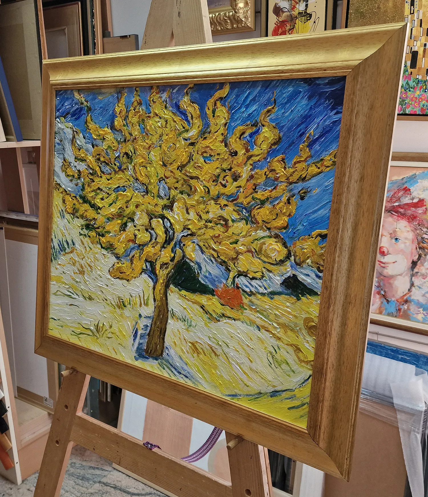 Vincent van Gogh - Der Maulbeerbaum - Kunstgemälde auf Leinwand - handgemaltes Gemälde