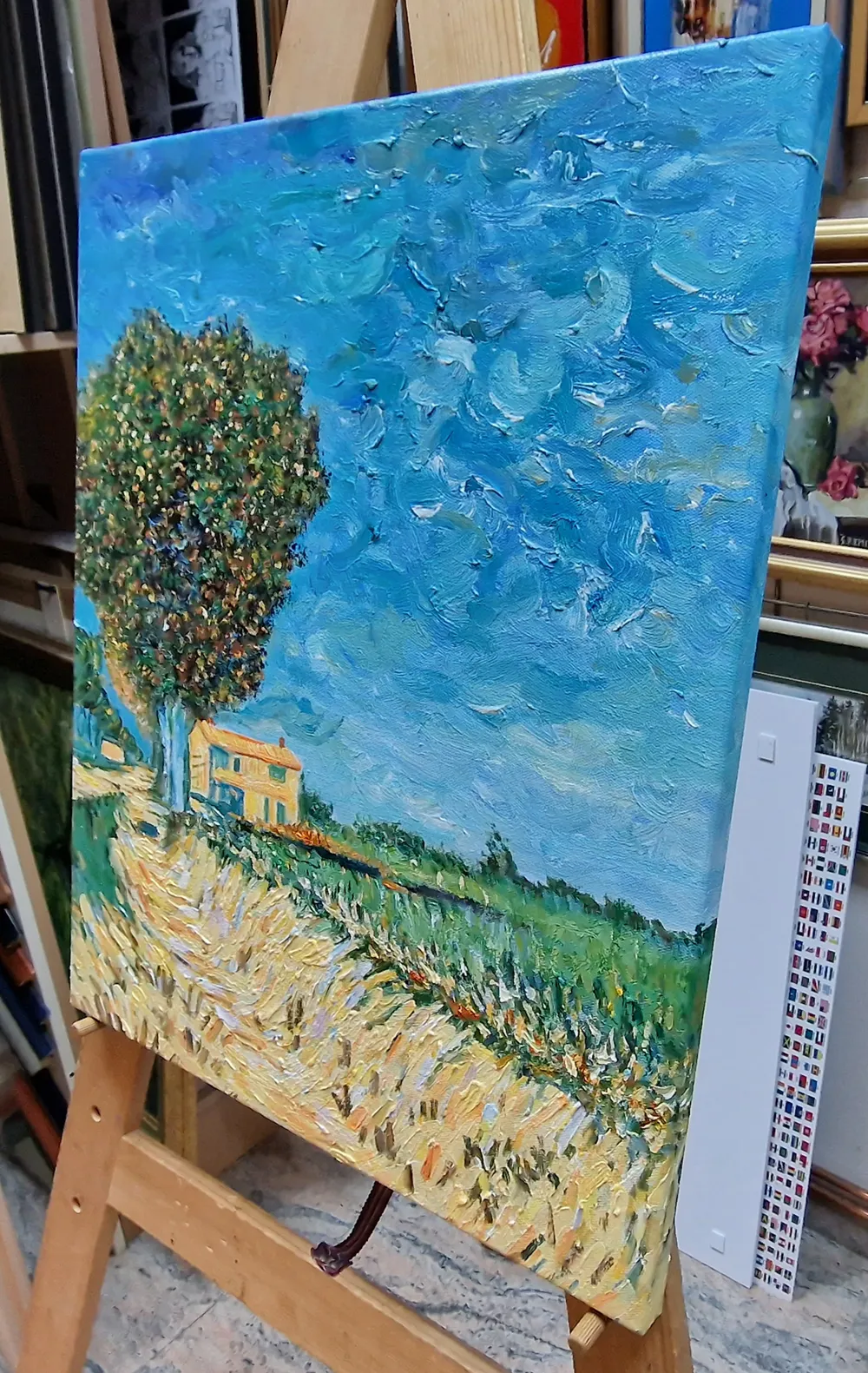 Vincent van Gogh - Cesta pri Arlesu - reprodukcija na platnu - ročno slikano olje