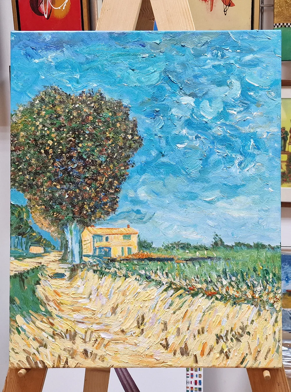 Vincent van Gogh - Cesta pri Arlesu - ročno slikana reprodukcija - olje na platnu