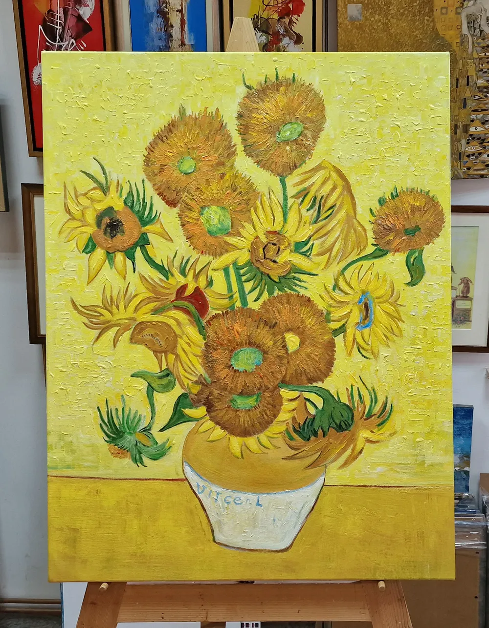 Vincent van Gogh – I girasoli I replica 2 Vincent van Gogh - Girasoli I - quadro dipinto a mano - olio su tela