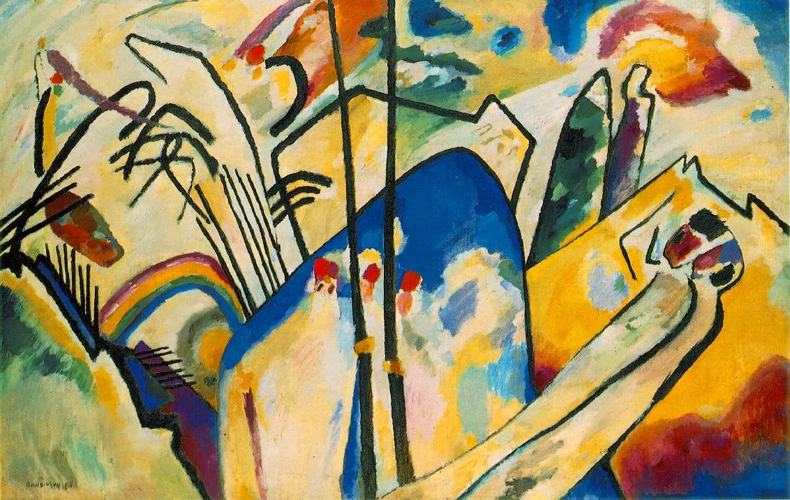 Wassily Kandinsky – Komposition IV – handgemalte Reproduktion auf Leinwand