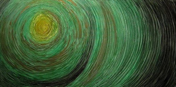 Reprodukcije znanih slikarjev, moderne stenske slike, umetniške slike za na steno_Dekorativna-slika-zeleno-sonce_680