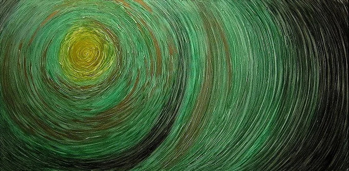 Reproduzioni di famosi pittori, quadri moderni, quadri artistici per parete - Decorazione con Sole Verde_680