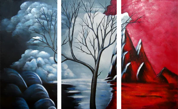 Reproduktionen berühmter Maler, moderne Wandgemälde, Kunstgemälde für die Wand_Zarja-v-Jutru-moderna-slika-stenska-slika_680