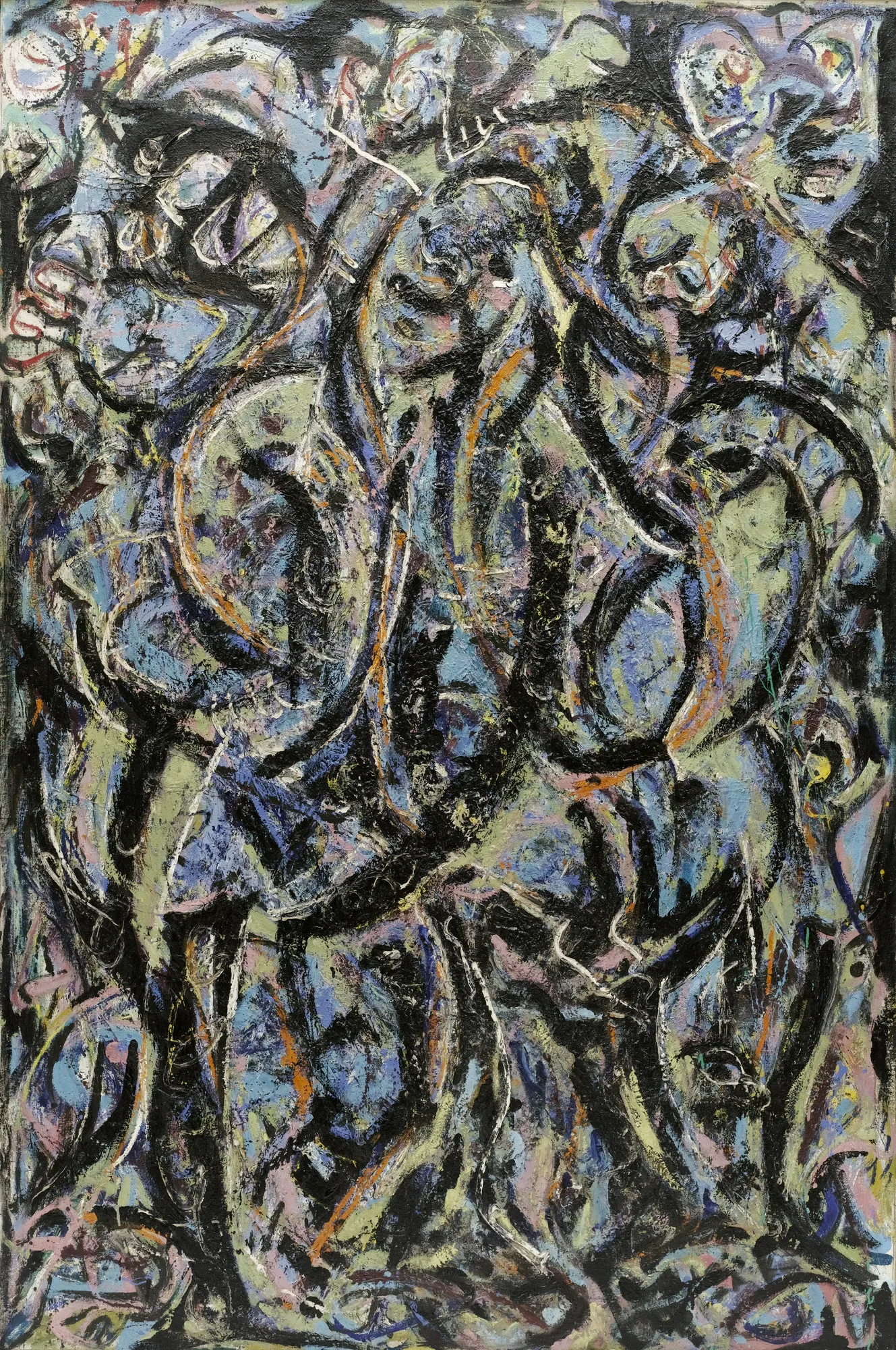 Jackson Pollock - Gotik - handgemaltes Kunstgemälde - Gemälde in Öl auf Leinwand