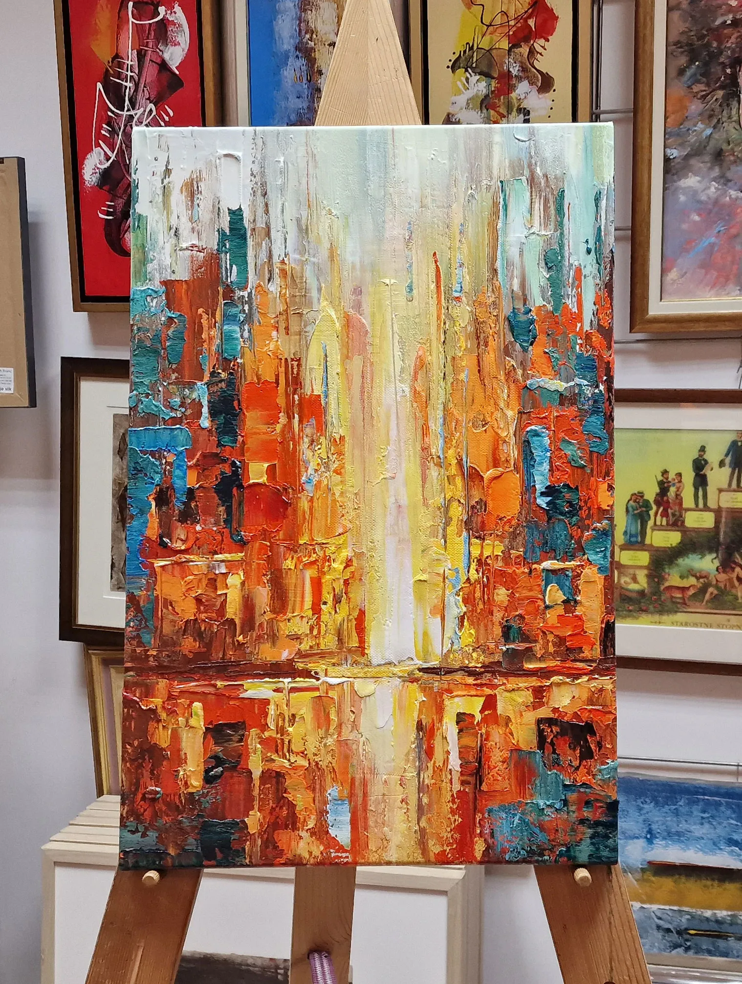 Kunstgemälde-auf-Leinwand-Westen-1 Leinwandgemälde - Sonnenuntergang - Kunstgemälde auf Leinwand - handgemaltes Gemälde