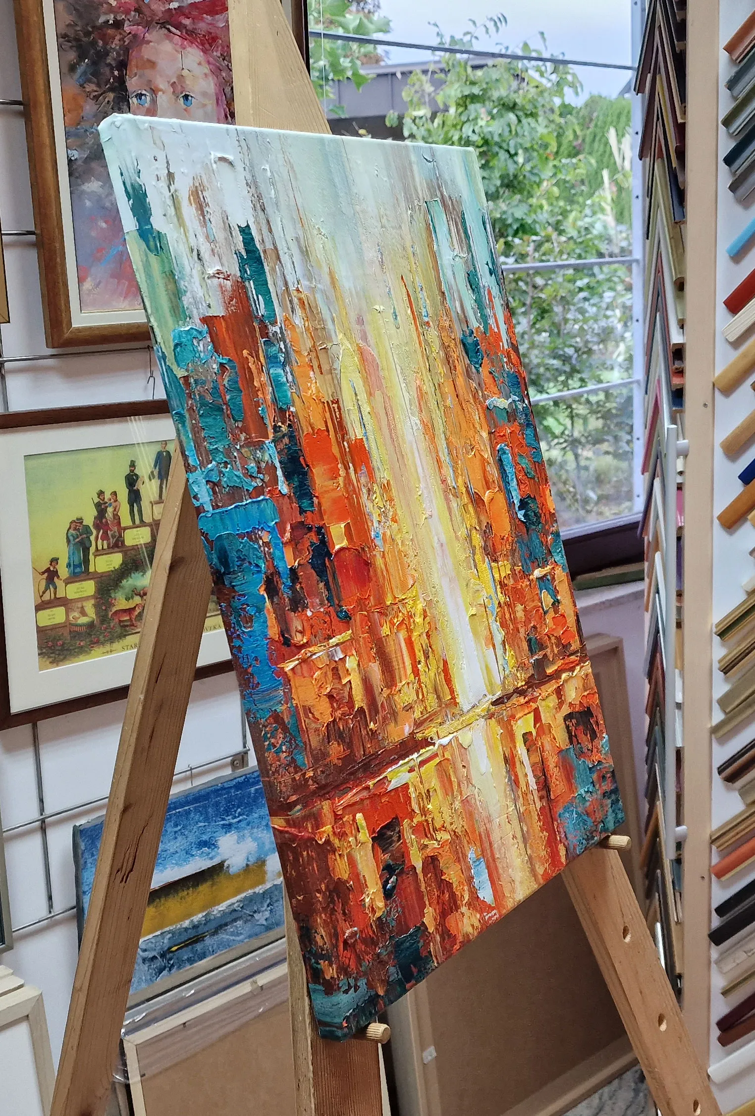 Kunstgemälde-auf-Leinwand-Westen-2 Leinwandgemälde - Sonnenuntergang - Kunstgemälde für das Wohnzimmer - Gemälde auf Leinwand als Reproduktion