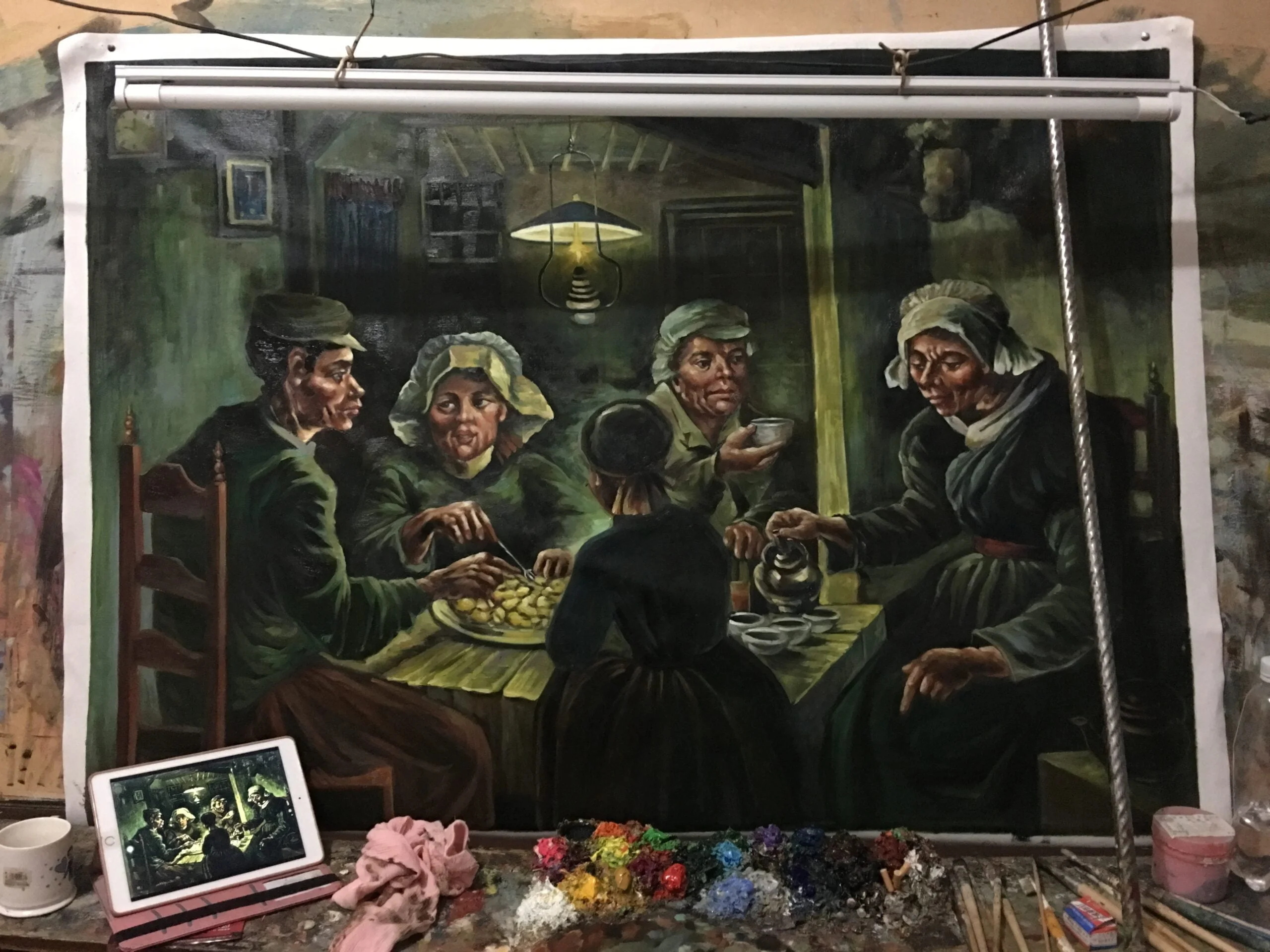Vincent van Gogh - The potato eaters - primer ročno naslikane reprodukcije
