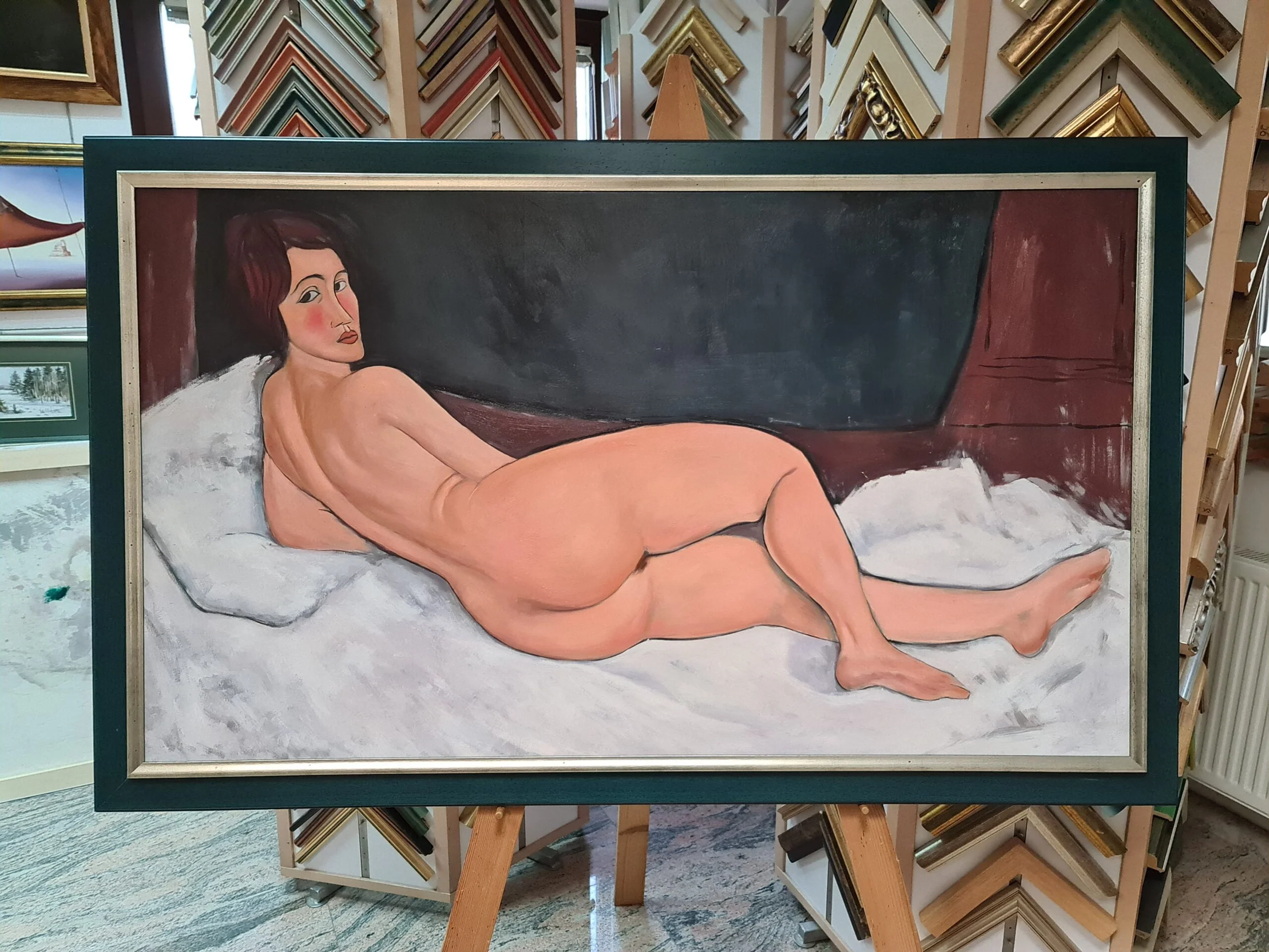 Amedeo Modigliani - Nu Couche - slika na platnu - ročno naslikana reprodukcija stenske slike Amedeo Modigliani - Nu Couche - slika na platnu - ročno naslikana reprodukcija stenske slike