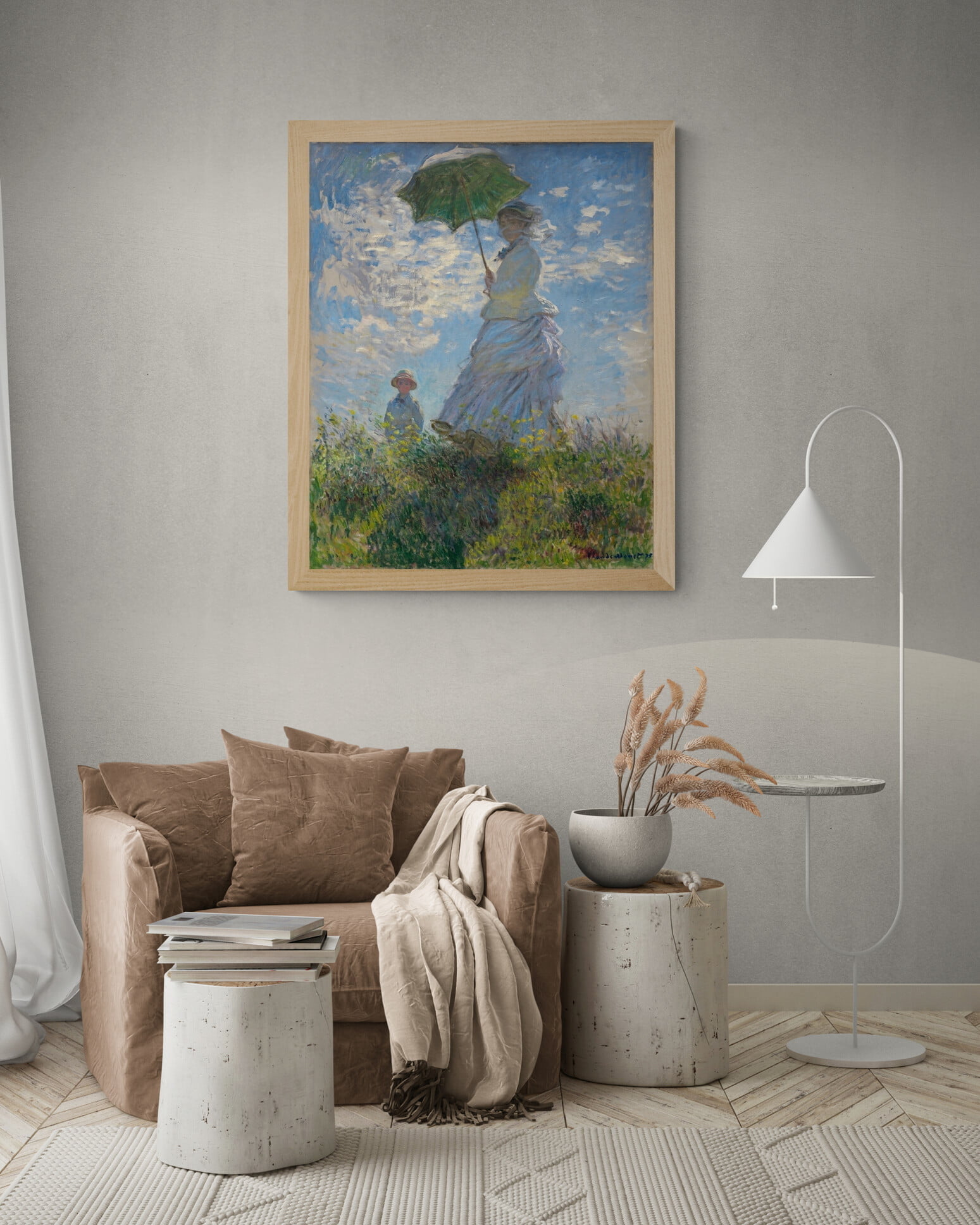 Claude Monet - The Walk Woman With A Parasol (Die Spaziergangsfrau mit einem Sonnenschirm) - Gemälde, Leinwandbilder