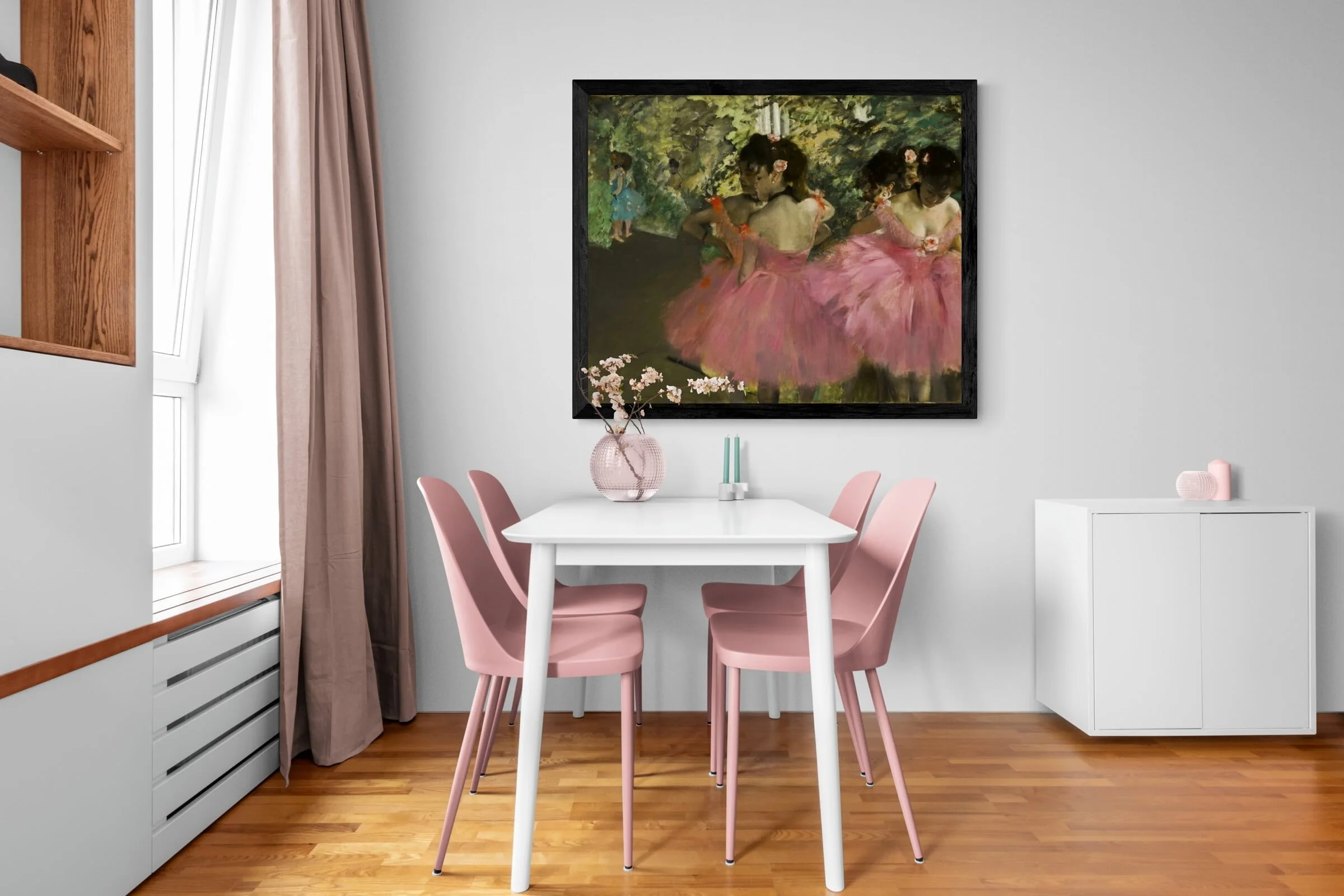 Edgar Degas – Dancers in pink - umetniška moderna stenska slika na platnu Edgar Degas – Dancers in pink - umetniška moderna stenska slika na platnu