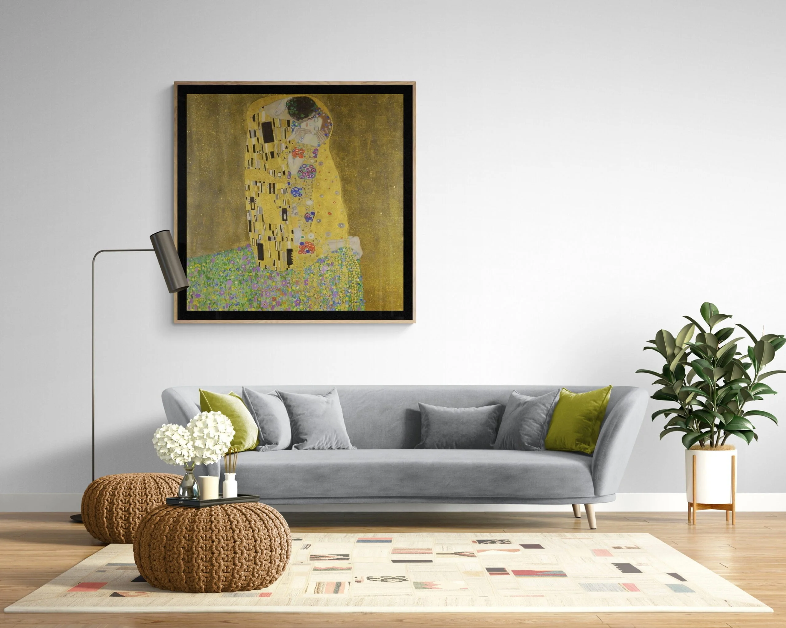Gustav Klimt - The Kiss - painting on canvas - hand-painted reproduction of a wall painting
