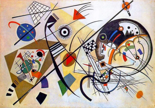 Wassily Kandinsky - transverse lines - ročno naslikana reprodukcija slike na platnu