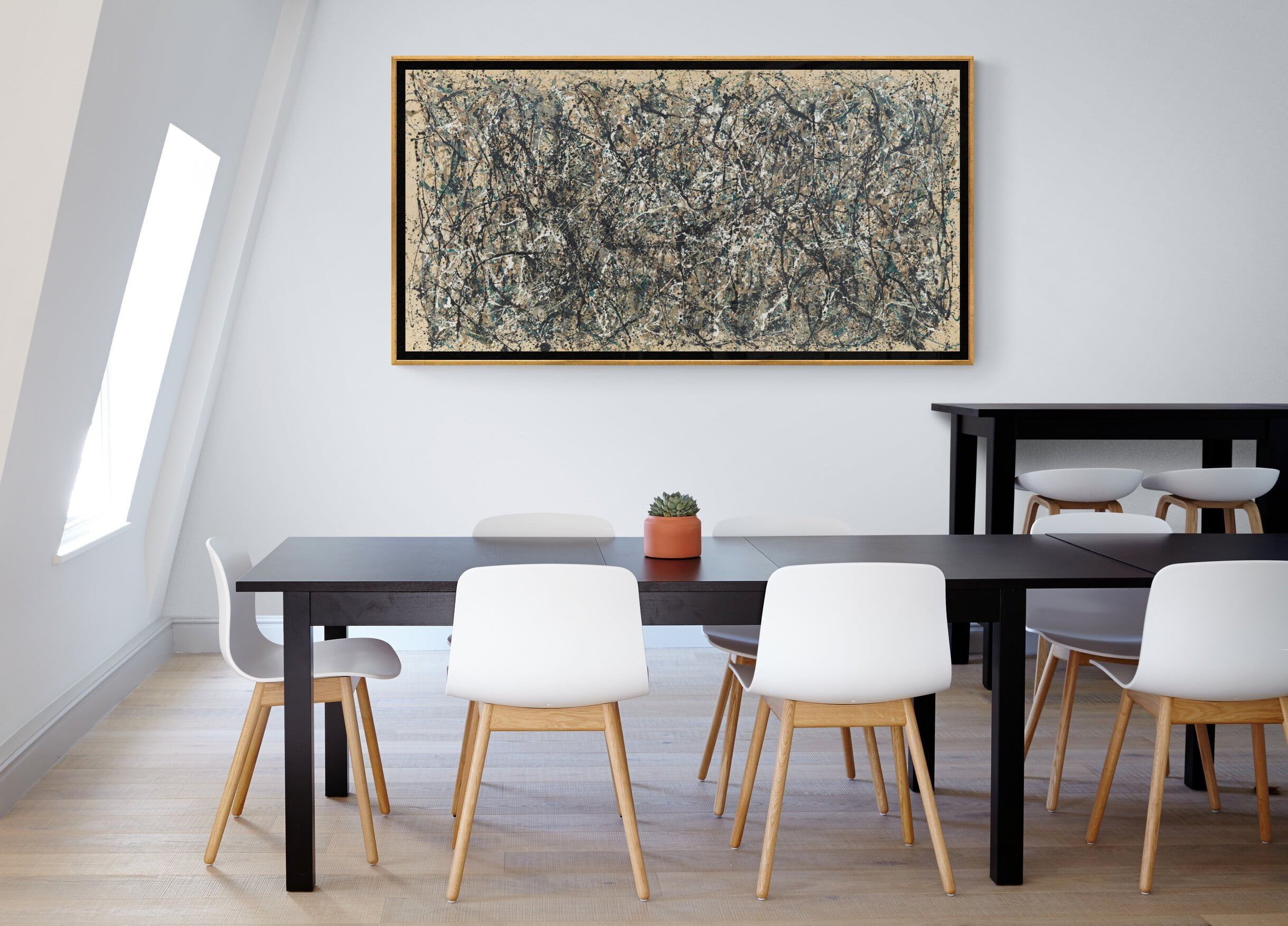 Jackson Pollock - Number - painting on canvas - hand-painted reproduction of a wall painting Jackson Pollock - Number - painting on canvas - hand-painted reproduction of a wall painting