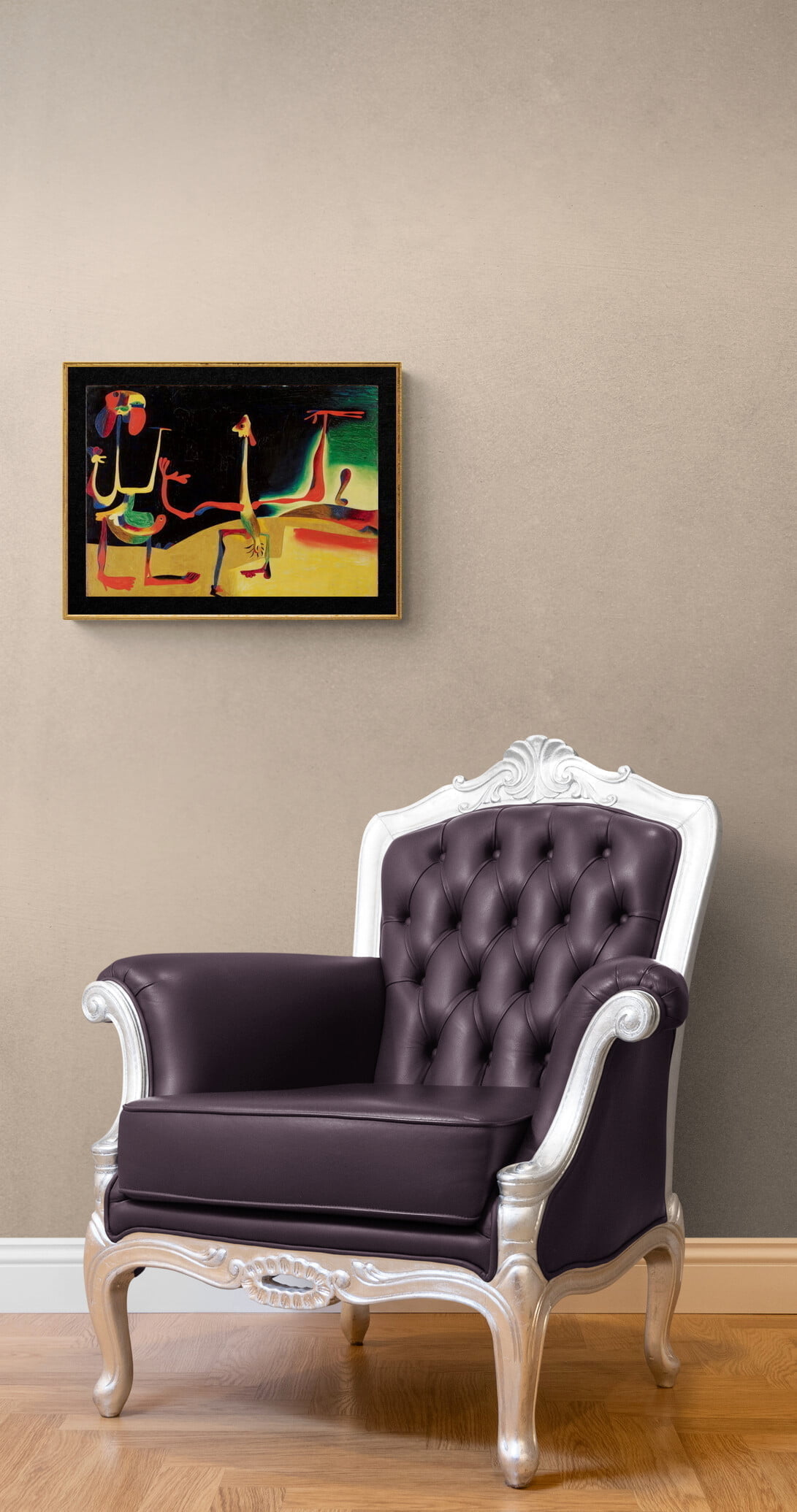 Joan Miro - Man and Woman in Front of a Pile of Excrement - Mann und Frau vor einem Haufen Exkremente, Gemälde, Leinwandbilder