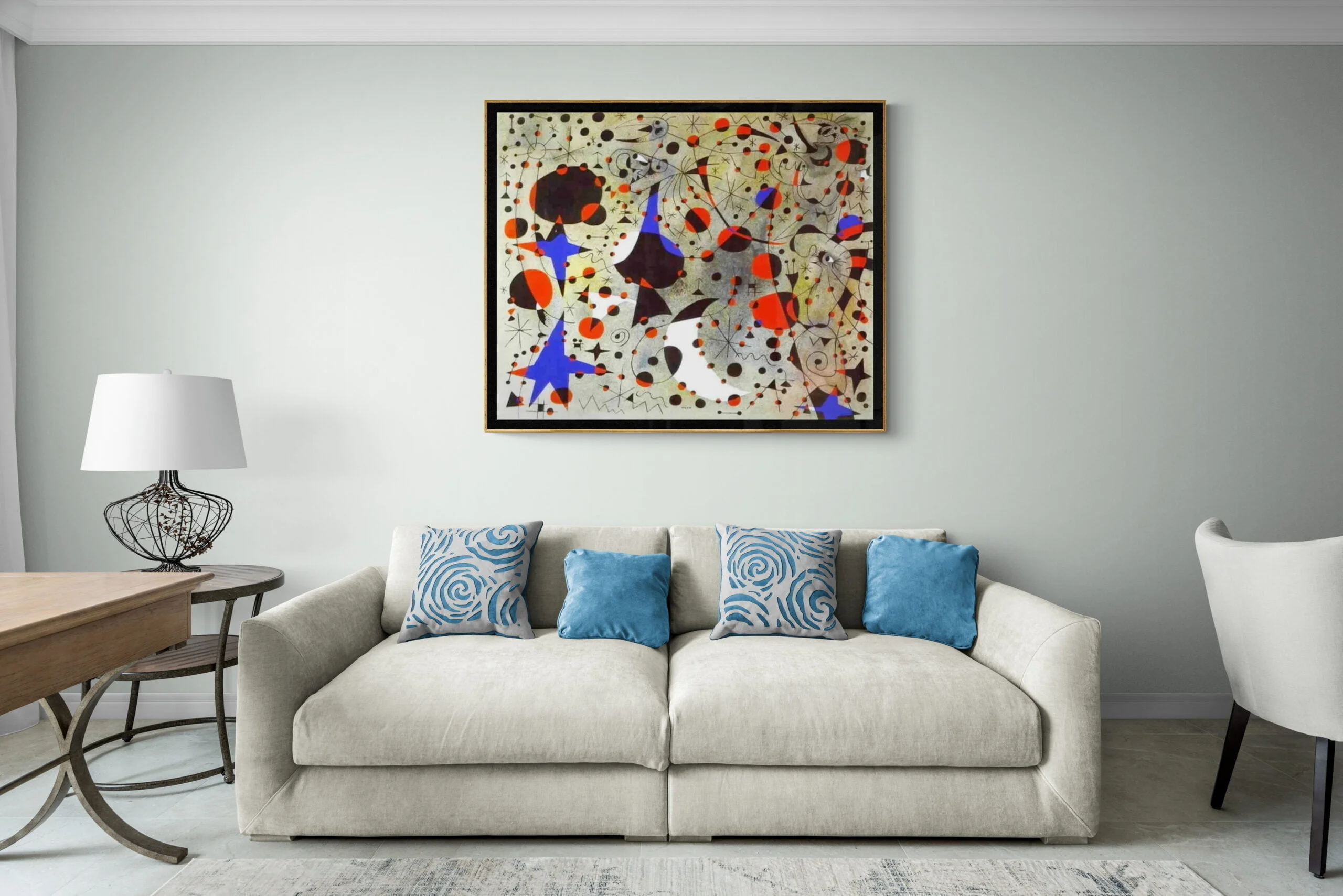 Joan Miro – The Nightingale’s Song at Midnight and the Morning Rain - študija umetniške stenske slike na platnu Joan Miro – The Nightingale’s Song at Midnight and the Morning Rain - študija umetniške stenske slike na platnu