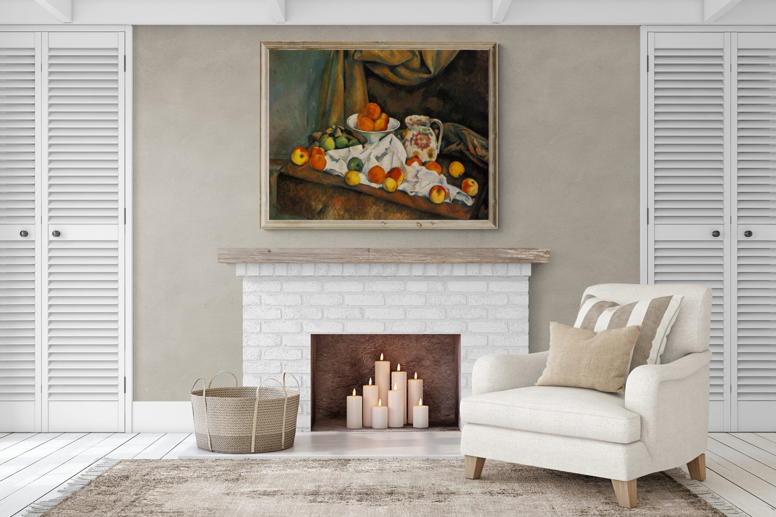 Paul Cezanne - Cherries and Peaches - Kirschen und Pfirsiche, Gemälde, Leinwandbilder